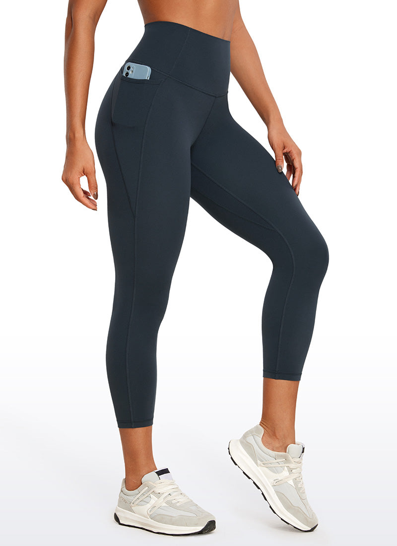 CRZ YOGA Womens Butterluxe High Waist Pockets Capri Leggings 23'' True Navy