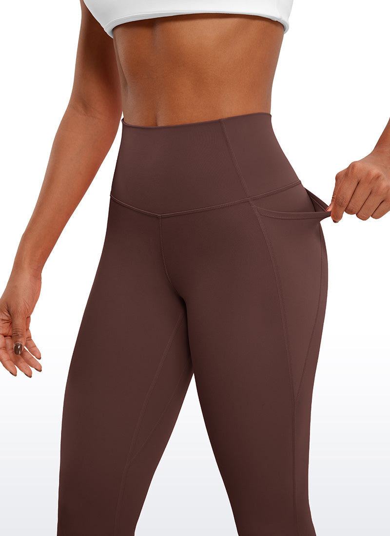 CRZ YOGA – טייץ קפרי לנשים עם כיסים ומותניים Butterluxe , 23 אינץ', צבע טאופ