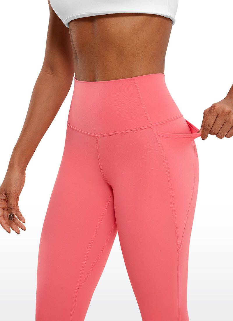 CRZ YOGA – טייץ קפרי לנשים עם כיסים ומותניים Butterluxe , 23 אינץ', צבע "סורבה פטל"