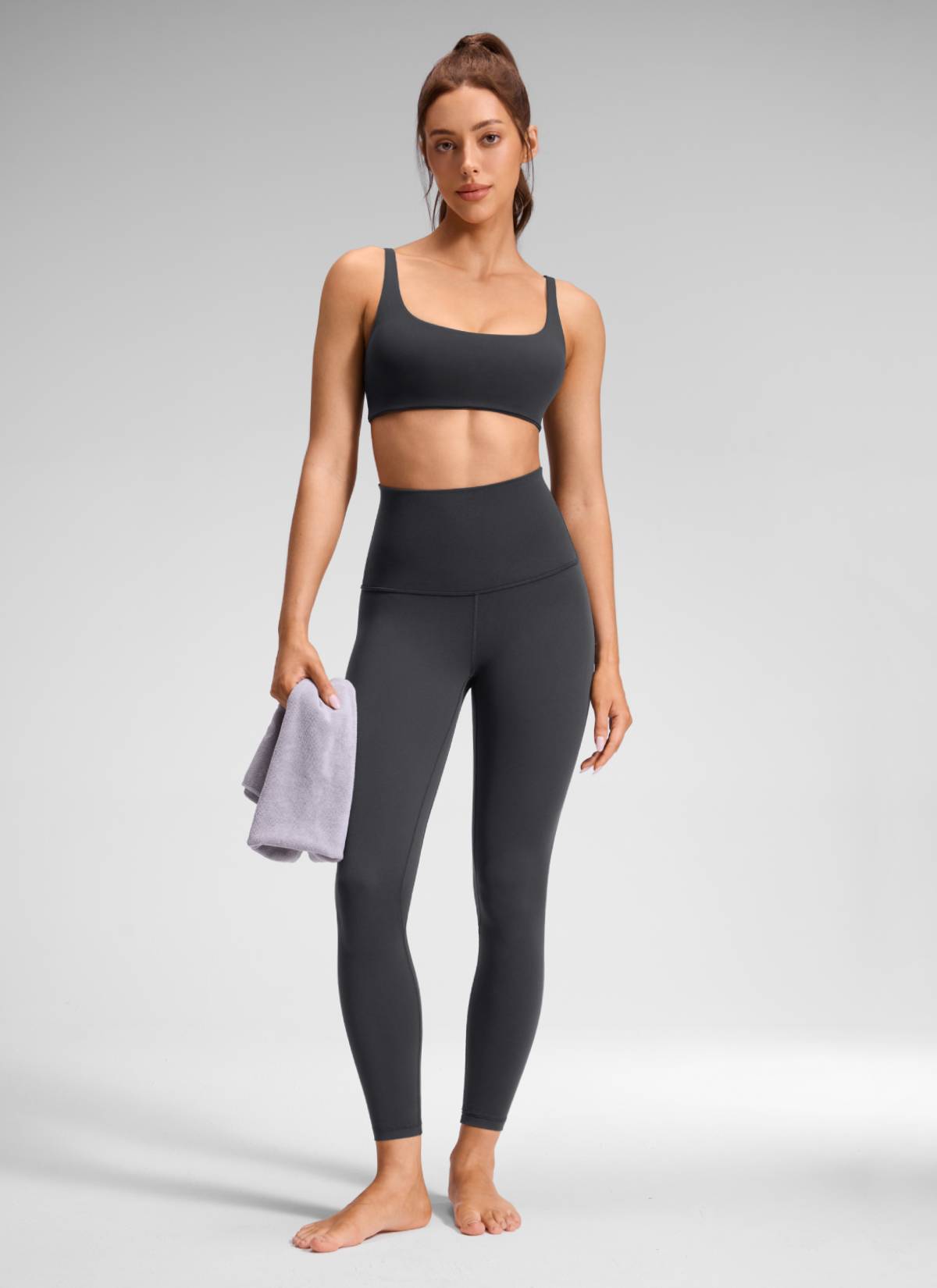 CRZ YOGA Women's Lounge Super High Rise Butterluxe Yoga Leggings 25'' Mysterious Grey