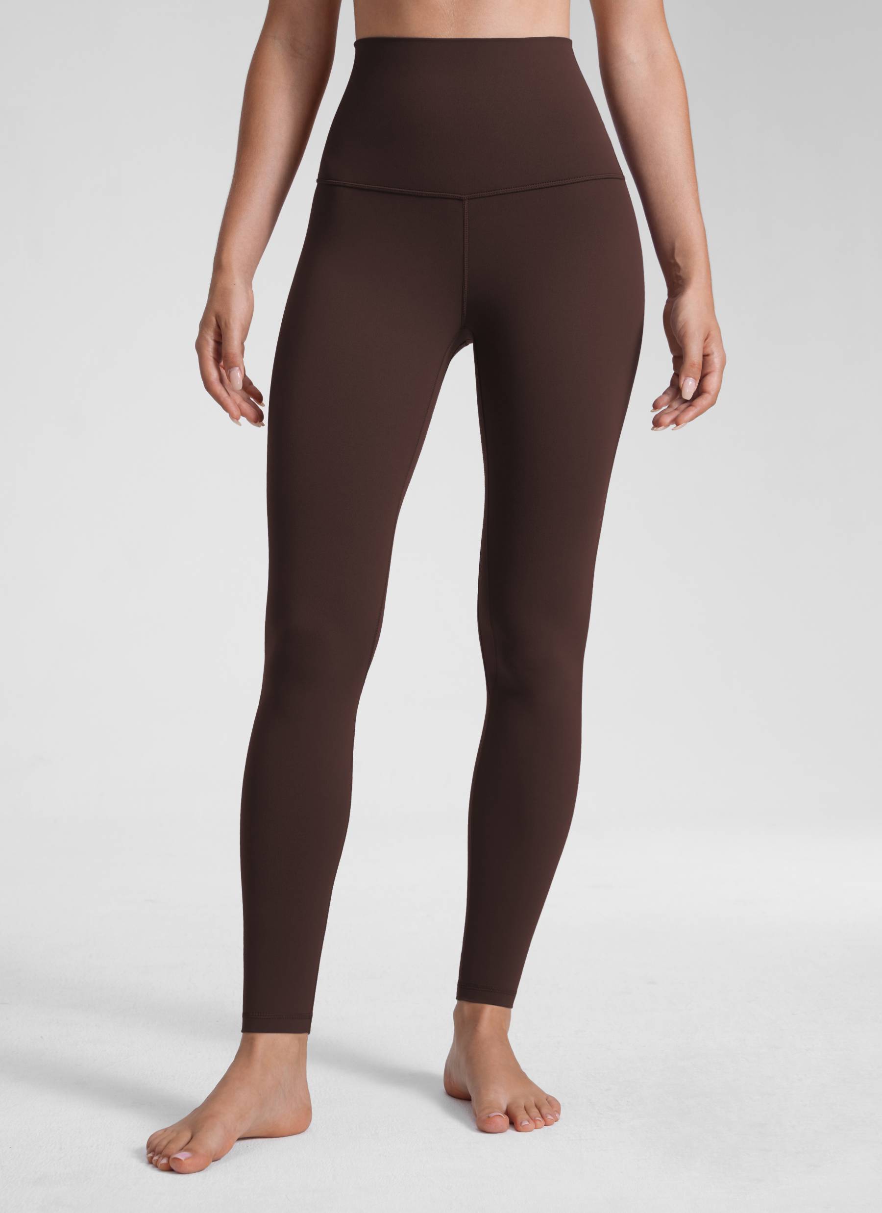CRZ YOGA Women's Yoga Super High Waist Butterluxe Yoga Leggings 28'' Hot Fudge Brown
