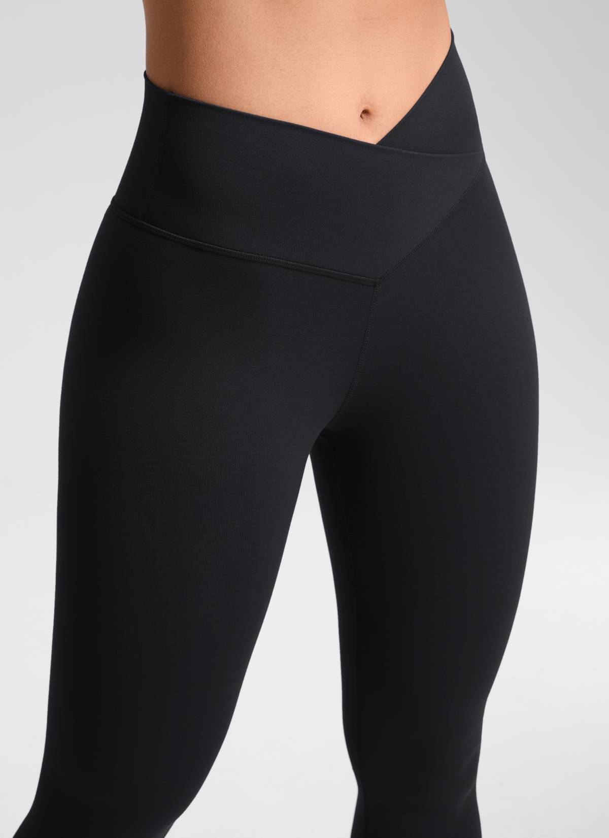 CRZ YOGA Women's High Rise Butterluxe Yoga Leggings 25'' V Cross Waist Black
