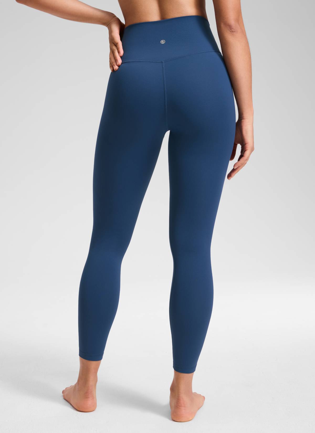 CRZ YOGA Women's High Rise Butterluxe Yoga Leggings 25'' V Cross Waist French Navy