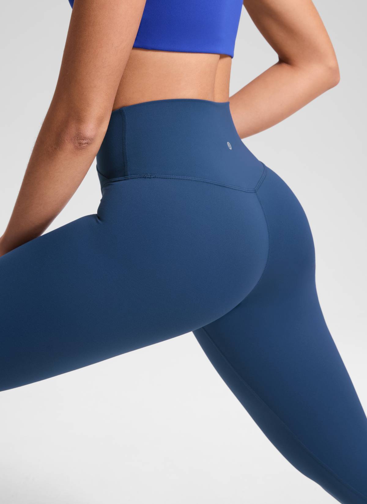 CRZ YOGA Women's High Rise Butterluxe Yoga Leggings 25'' V Cross Waist French Navy