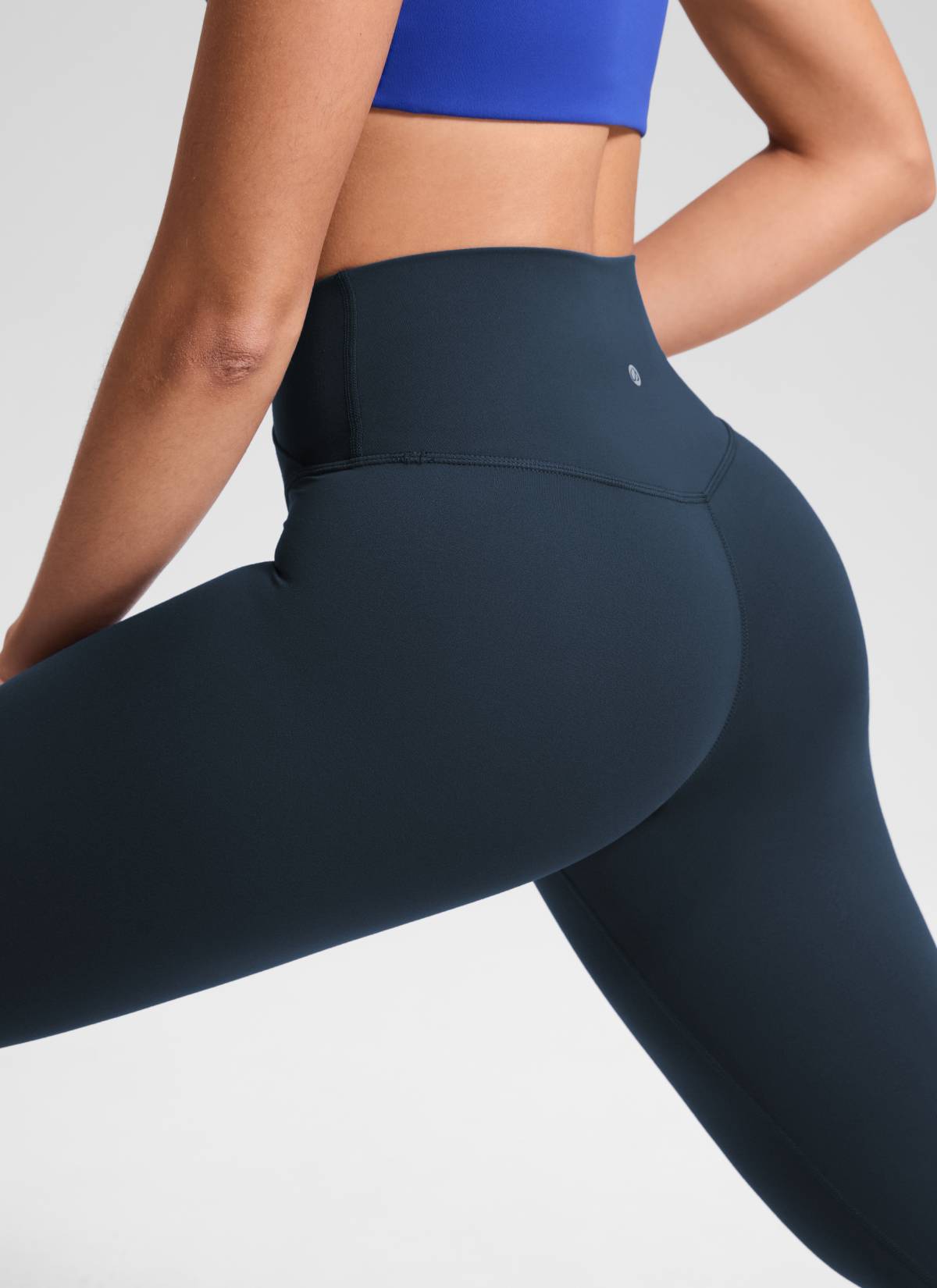 CRZ YOGA Women's High Rise Butterluxe Yoga Leggings 25'' V Cross Waist True Navy