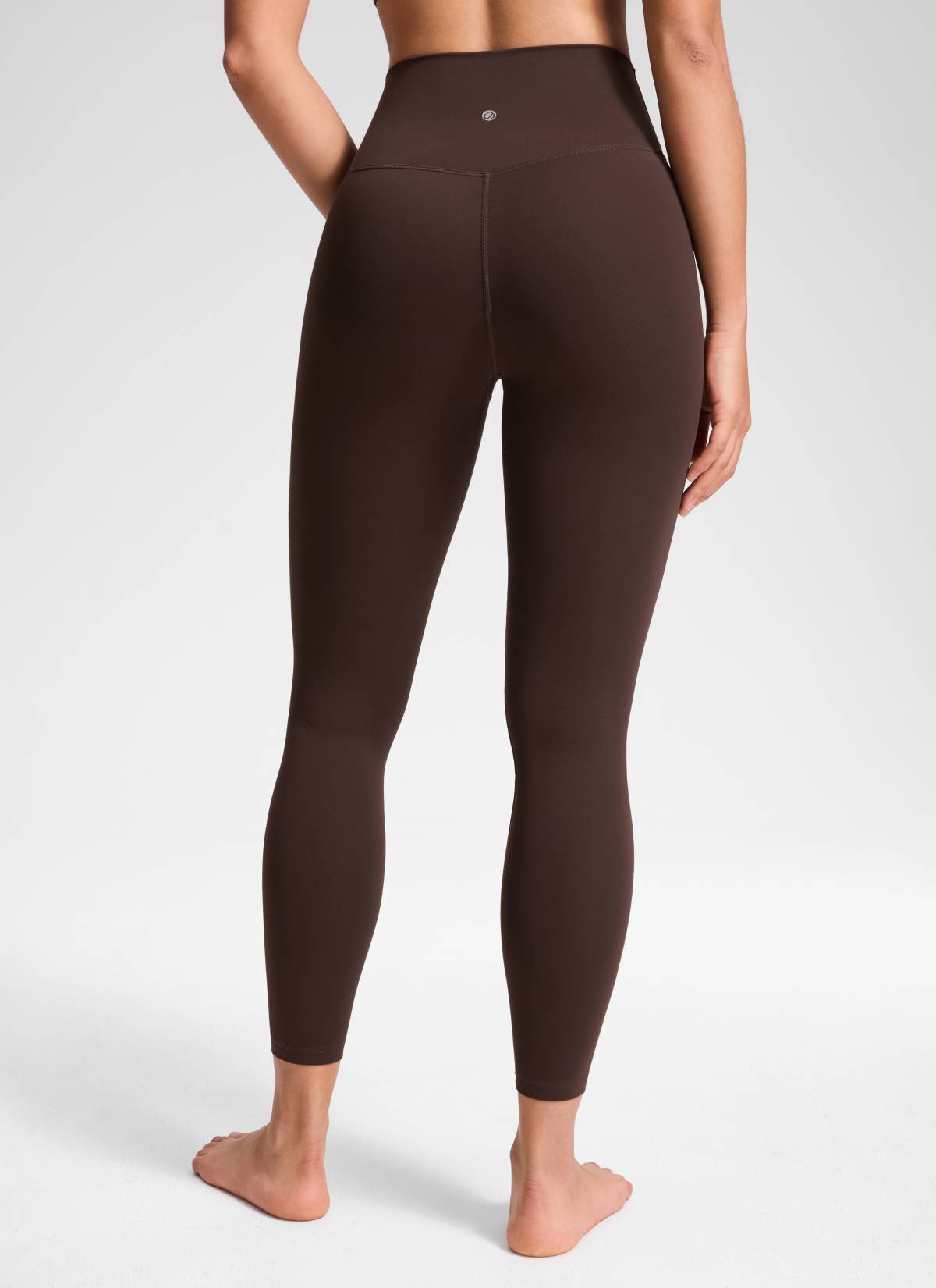 CRZ YOGA Women's High Rise Butterluxe Yoga Leggings 25'' V Cross Waist Hot Fudge Brown
