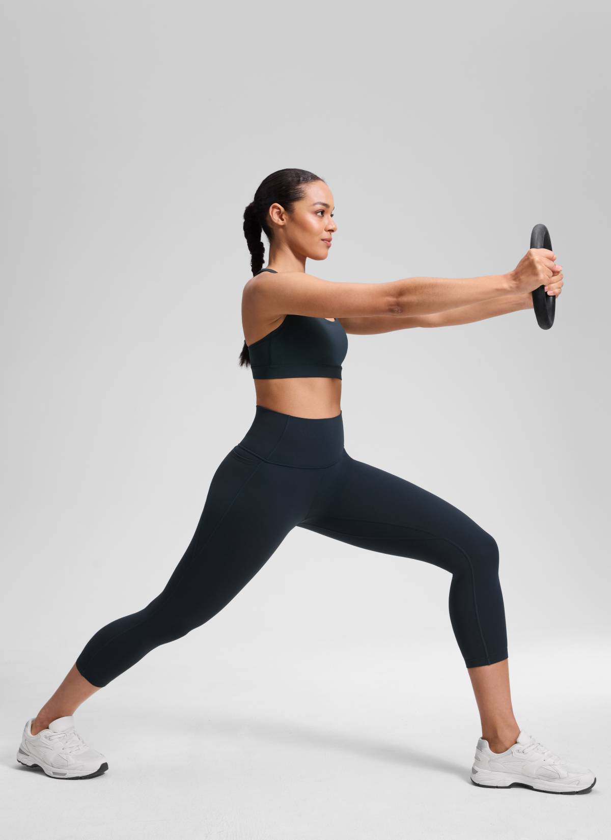 CRZ YOGA Women's Yoga High Rise Butterluxe Capri with Pockets 21'' True Navy