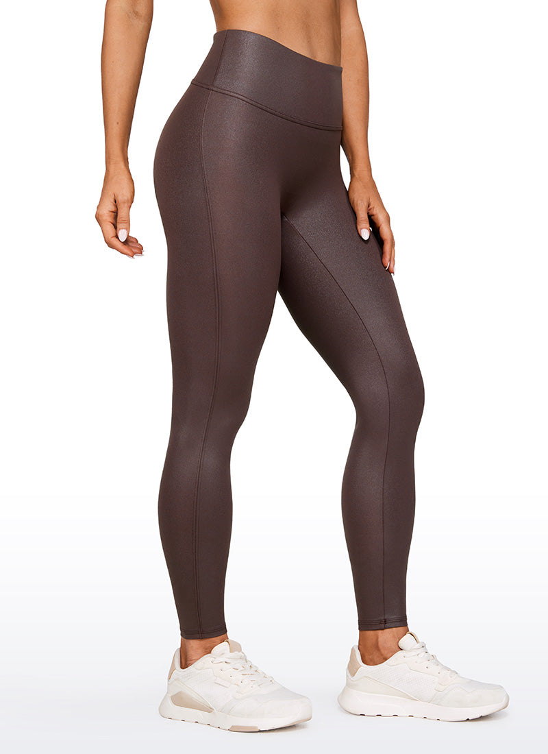 טייץ נשים CRZ YOGA Butterluxe דמוי עור מט ללא תפר קדמי 71 ס"מ טופ דוגמה קלאסית