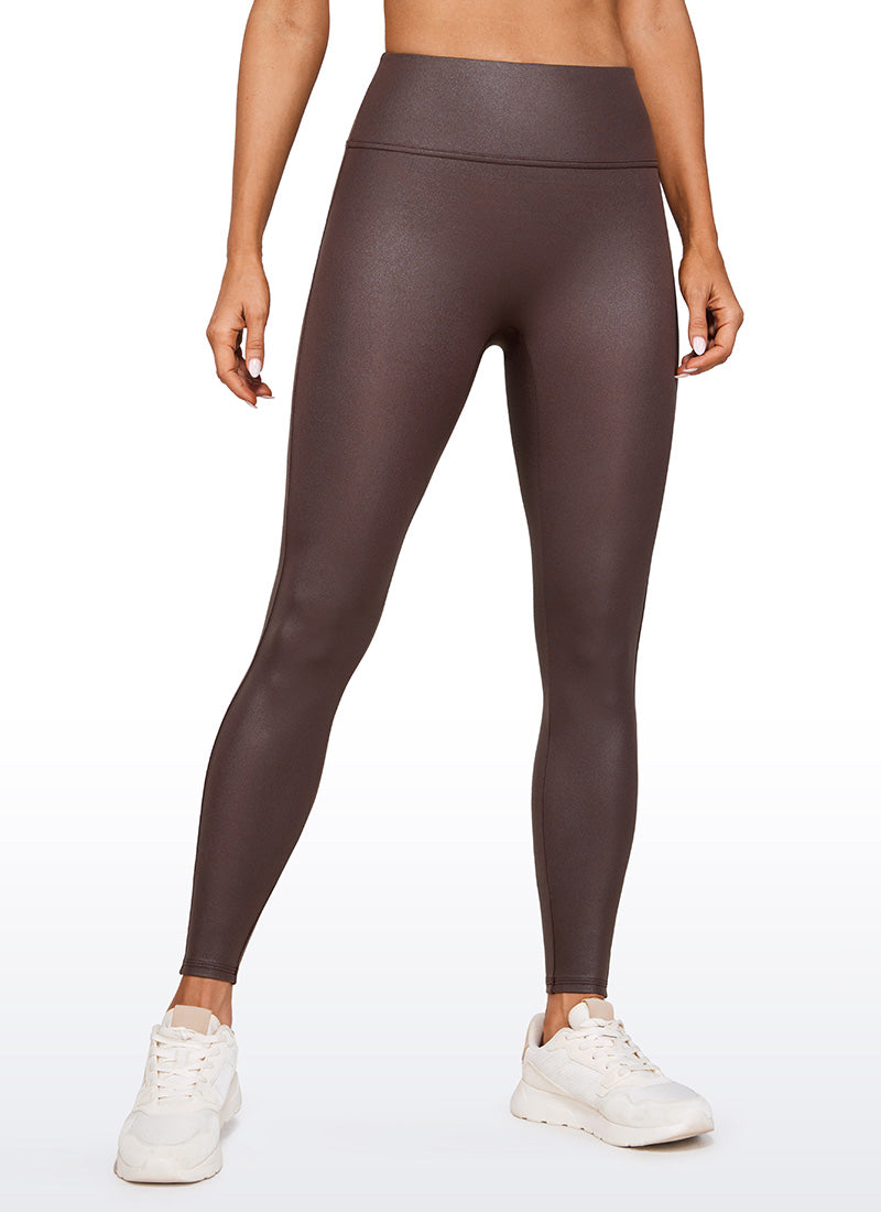 טייץ נשים CRZ YOGA Butterluxe דמוי עור מט ללא תפר קדמי 71 ס"מ טופ דוגמה קלאסית