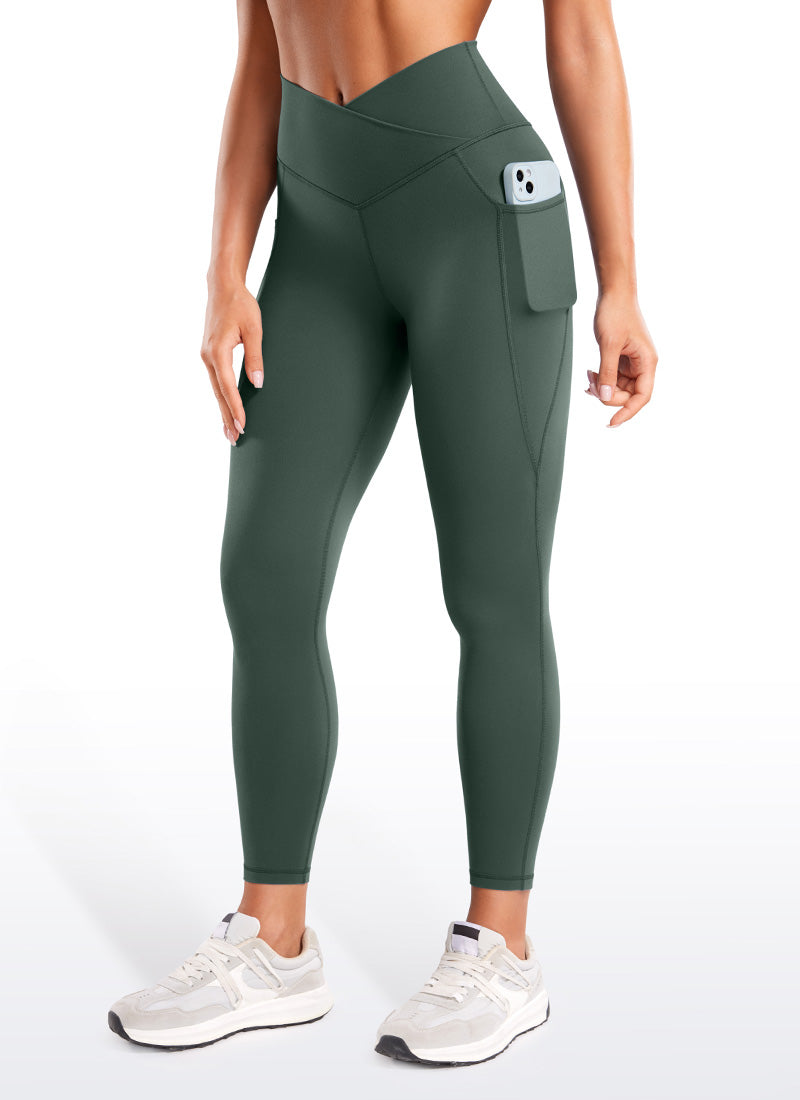 CRZ YOGA Butterluxe Womens Crossover Waist Leggings with Pockets 25