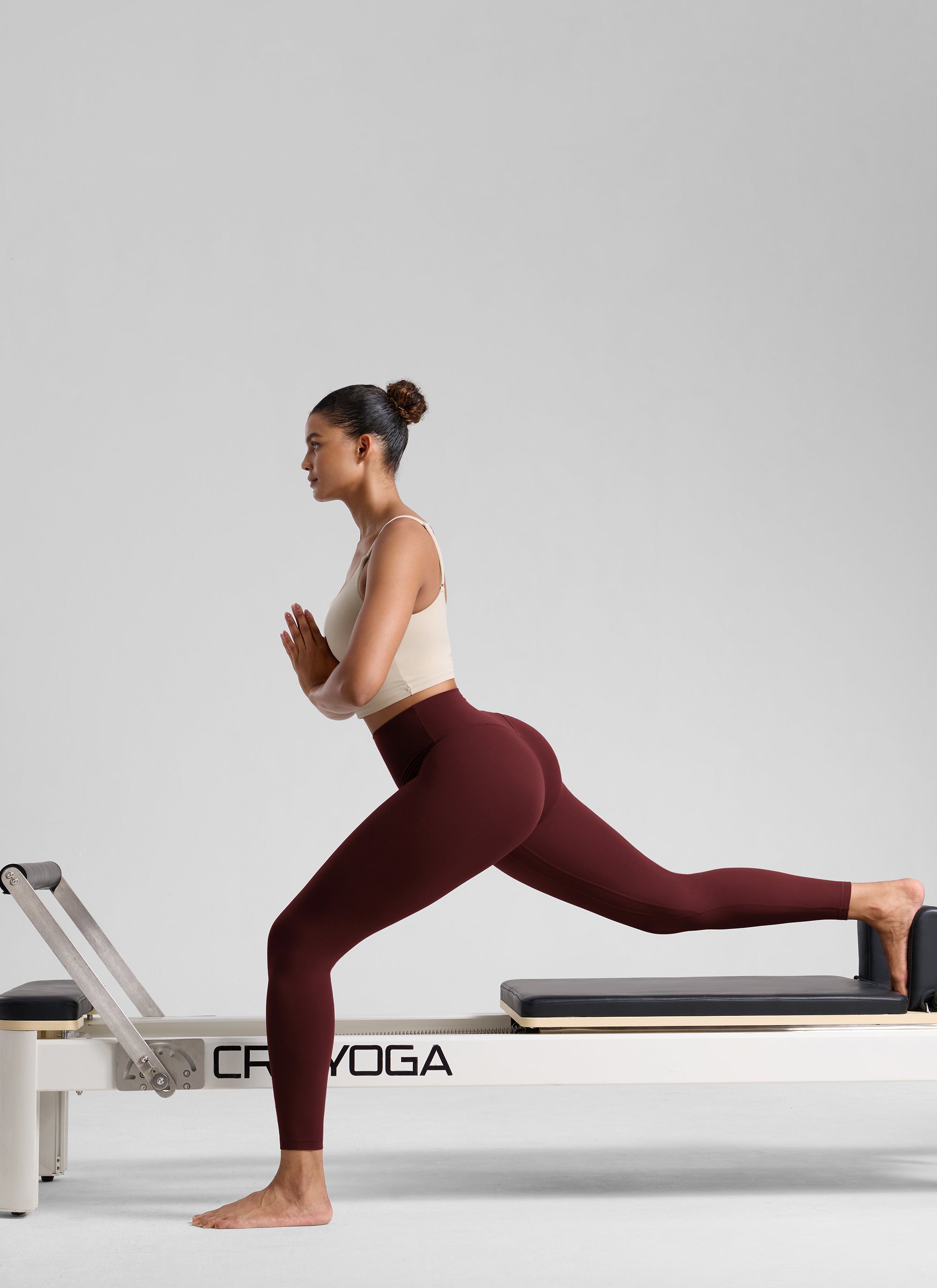 CRZ YOGA – טייץ Butterlift לנשים לאימון, בגזרה גבוהה עם טכנולוגיית Butterlift , 25 אינץ', אדום מרלו