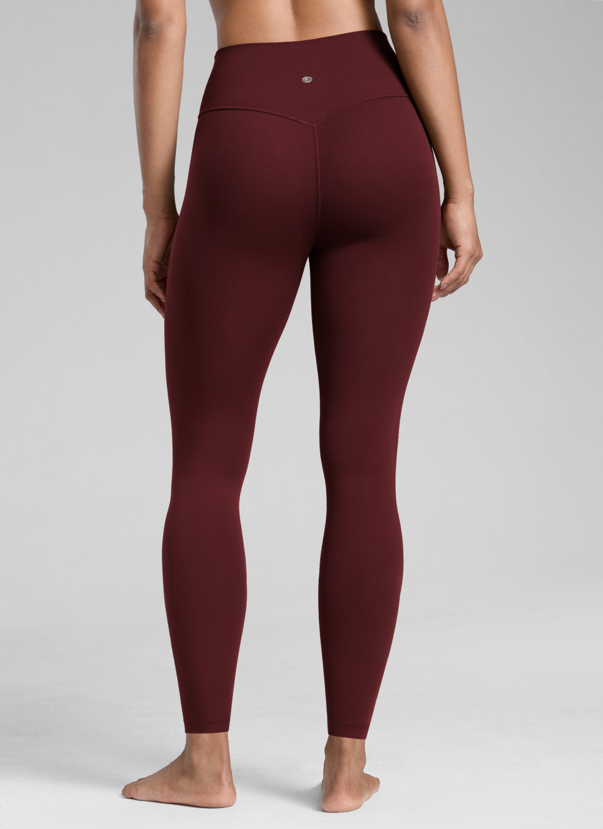 CRZ YOGA Women's Workout High Rise Butterlift Yoga Leggings 28'' Red Merlot