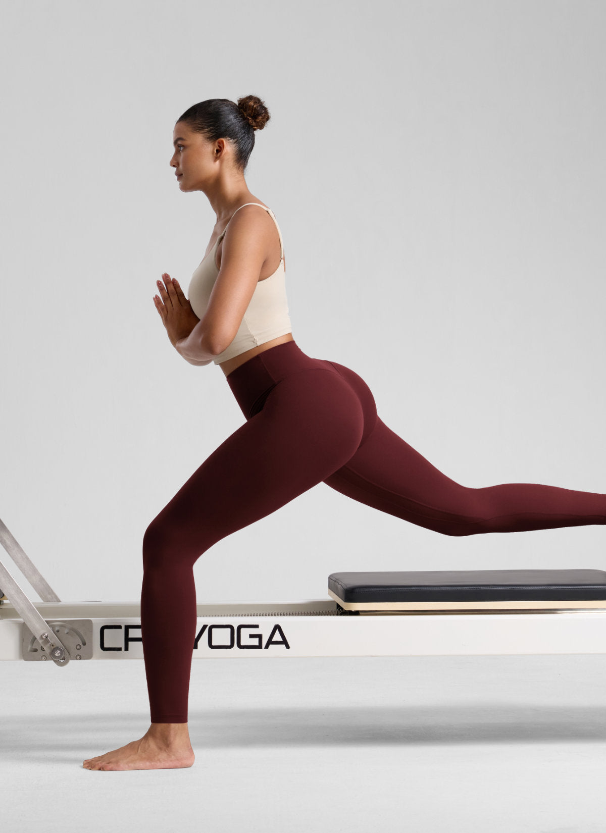 טייץ יוגה Butterlift מותן גבוה לאימון לנשים של CRZ YOGA, 71 ס"מ, אדום מרלו