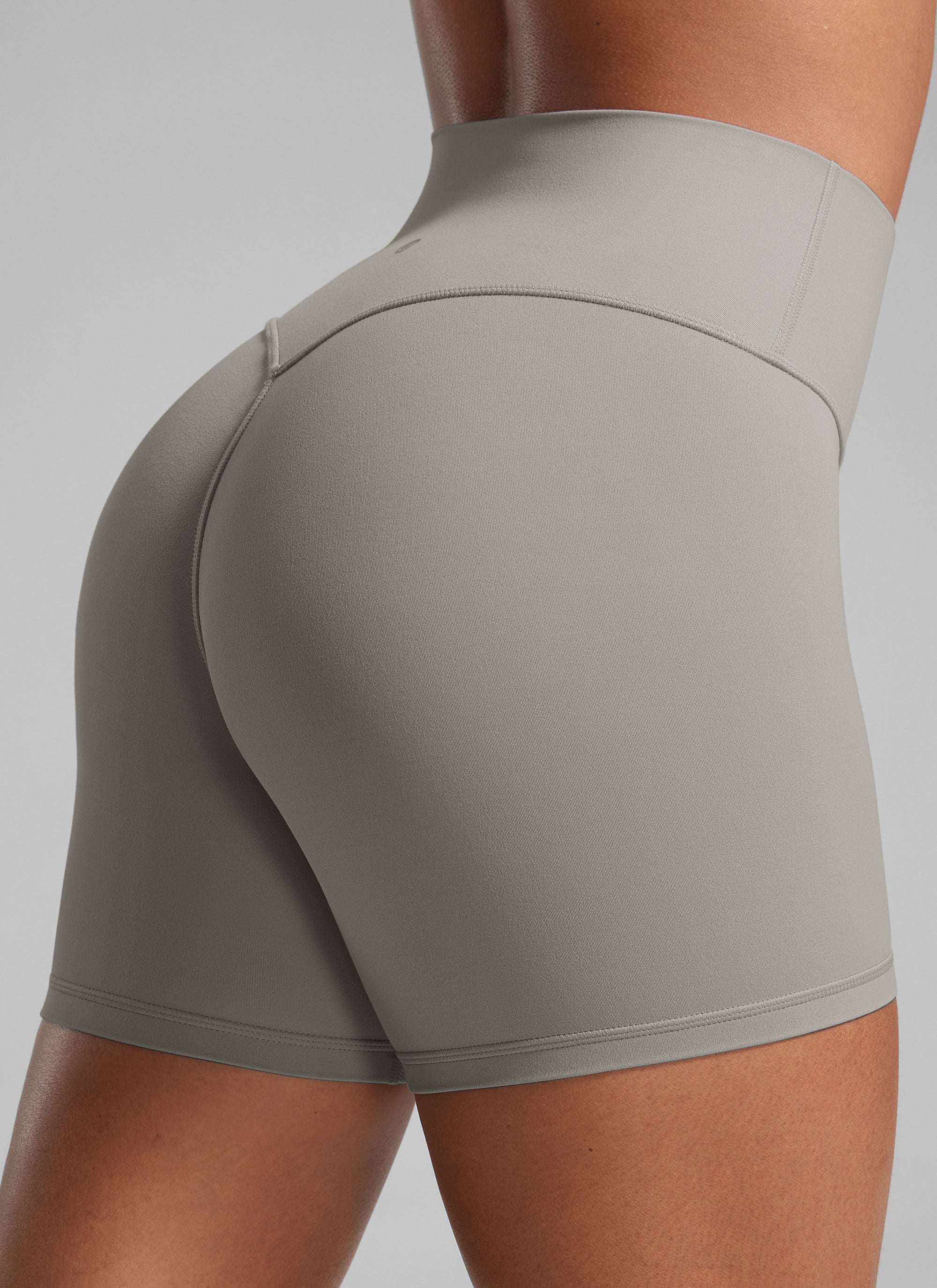 CRZ YOGA Womens Butterlift Scrunch Butt Atheletic Workout Biker Shorts Rocky Grey