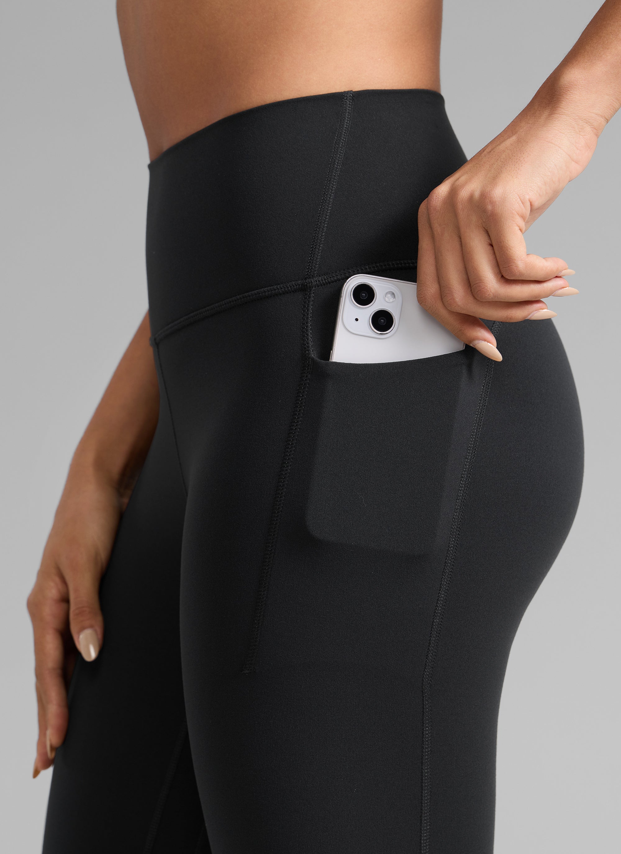 CRZ YOGA Women's Butterlift Workout High Rise Pocket Leggings 25'' Black