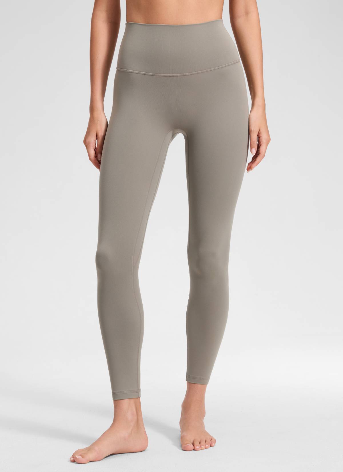 CRZ YOGA – טייץ Butterluxe לנשים Butterluxe , גזרה גבוהה, ללא תפר קדמי, אורך 25 אינץ', אפור חם-אפר