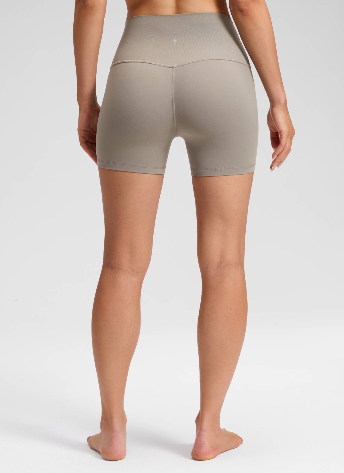 CRZ YOGA Women's Butterluxe Yoga High Rise No Front Seam Shorts 4'' Warm Ash Grey