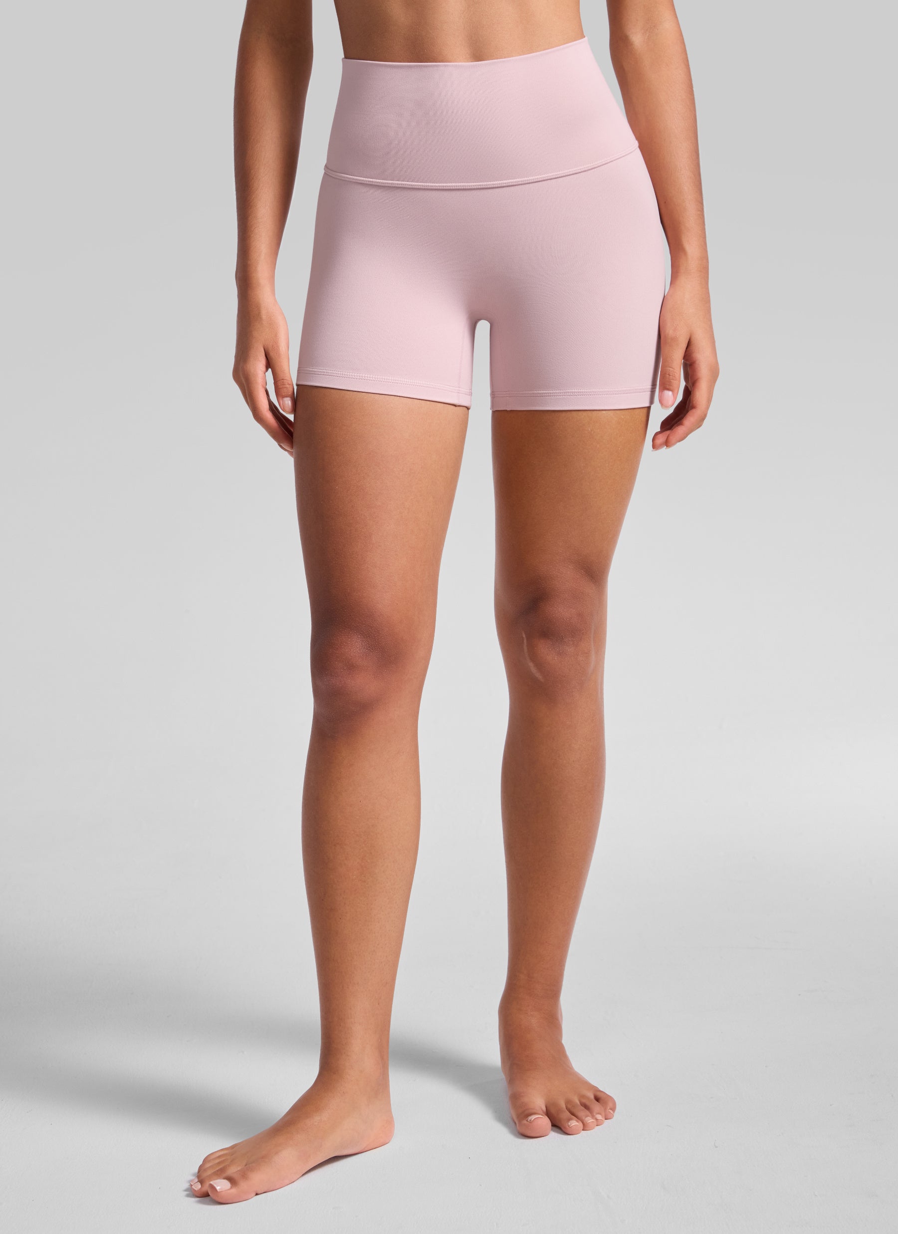 CRZ YOGA Women's Butterluxe Yoga High Rise No Front Seam Shorts 4'' Pink Haze
