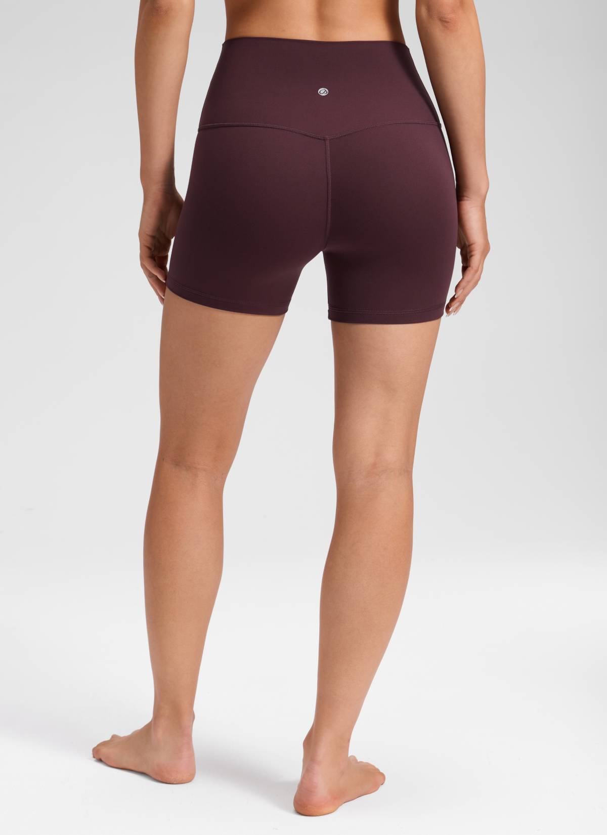 CRZ YOGA Women's Butterluxe Yoga High Rise No Front Seam Shorts 4'' Ripe Plum