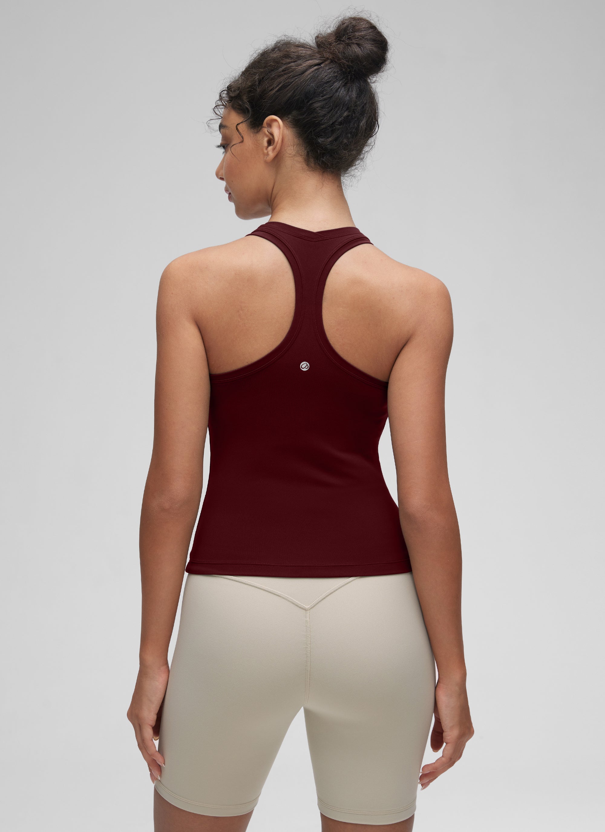 CRZ YOGA Women's Yoga Tight Fit Butterluxe Crewneck Tank Top Racerback Red Merlot