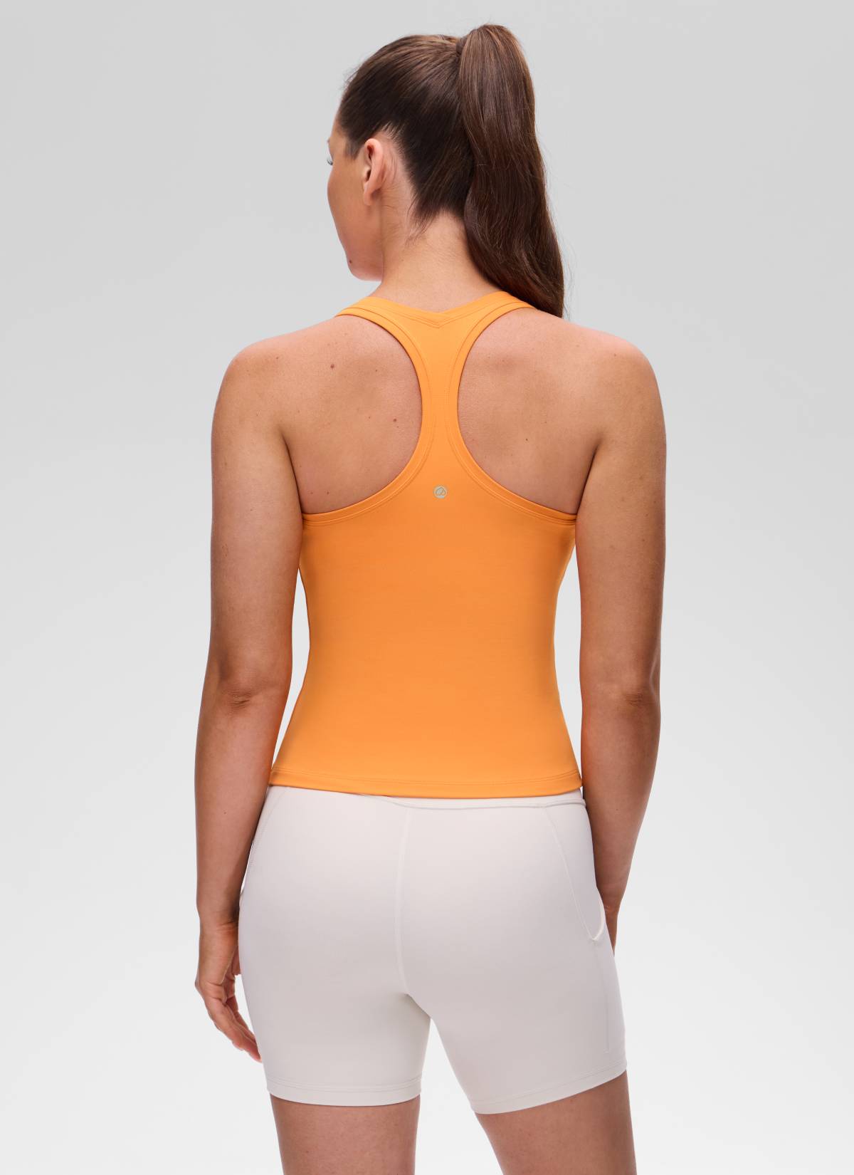 CRZ YOGA Women's Yoga Tight Fit Butterluxe Crewneck Tank Top Racerback Tiger Orange