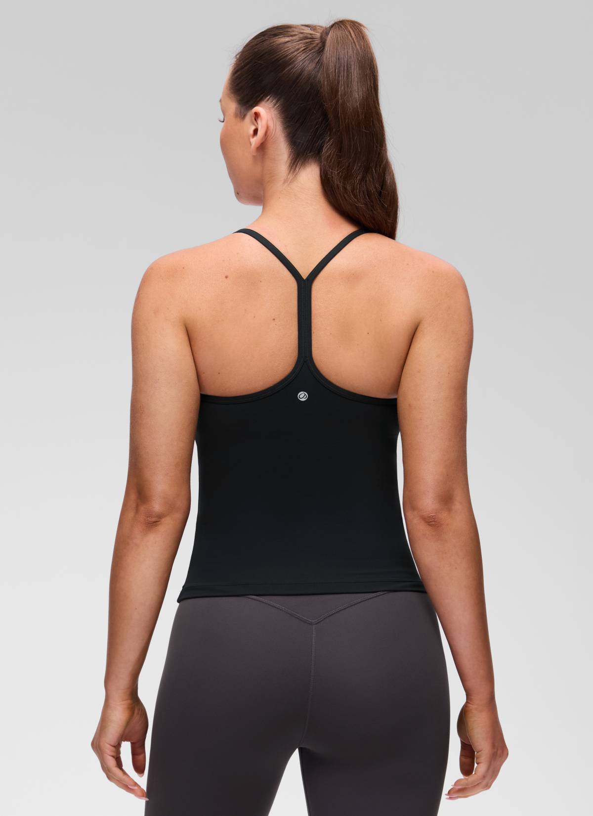 CRZ YOGA Women's Yoga Slim Fit Butterluxe Built-in Bra Tank Y Back Black