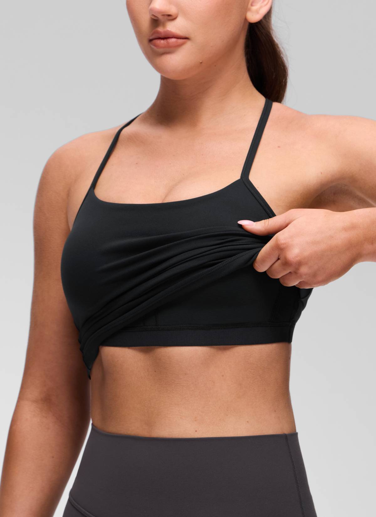 CRZ YOGA Women's Yoga Slim Fit Butterluxe Built-in Bra Tank Y Back Black