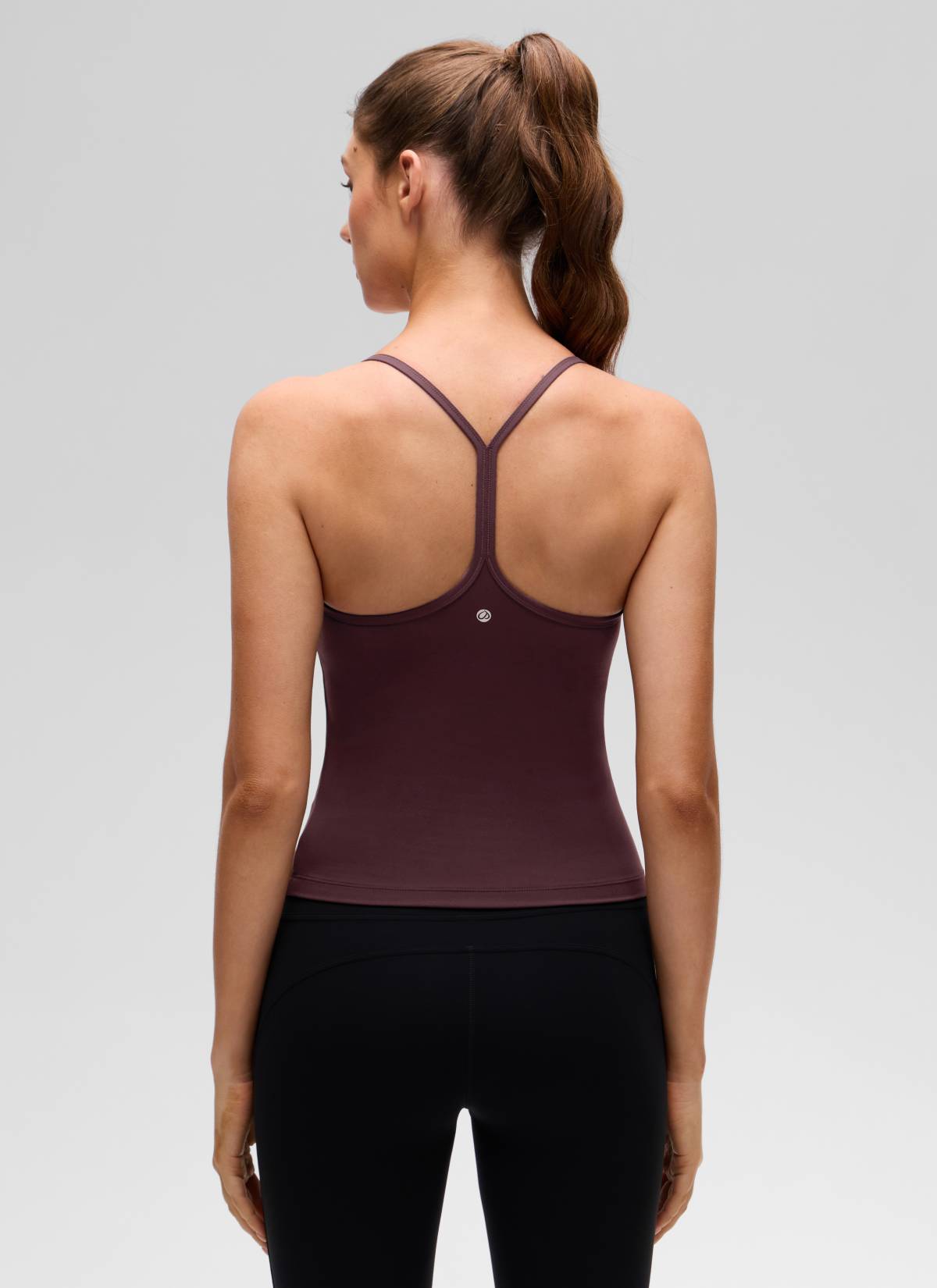 CRZ YOGA Women's Yoga Slim Fit Butterluxe Built-in Bra Tank Y Back Ripe Plum