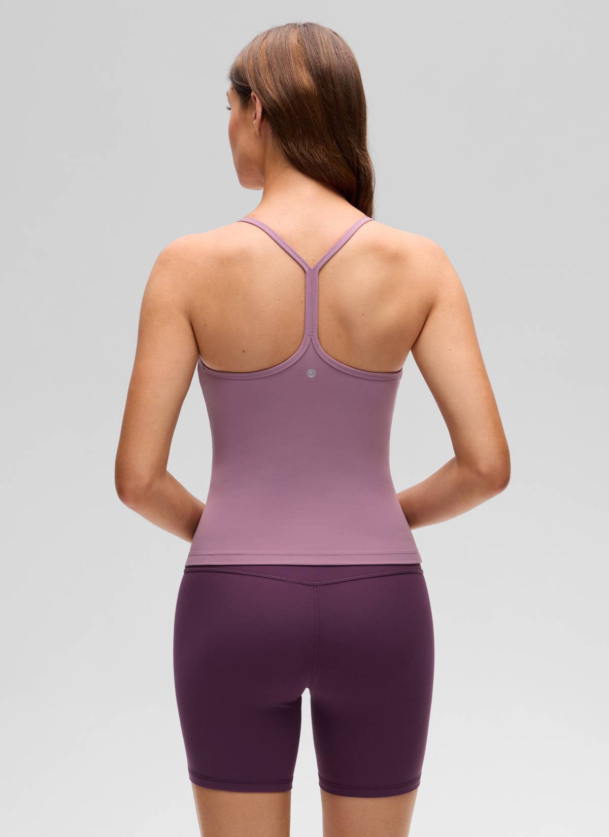 CRZ YOGA Women's Yoga Slim Fit Butterluxe Built-in Bra Tank Y Back Light Lavender