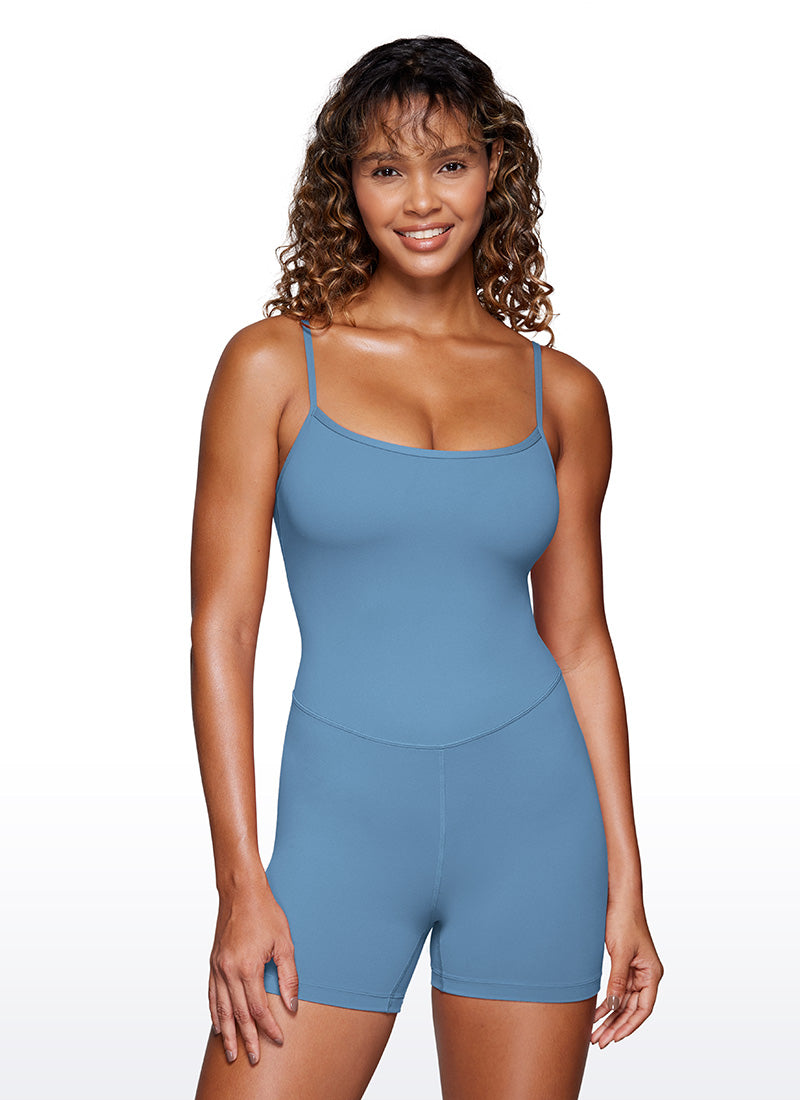CRZ YOGA – בגד גוף קצר לנשים ליוגה, בגזרה צמודה, בצבע כחול יקום