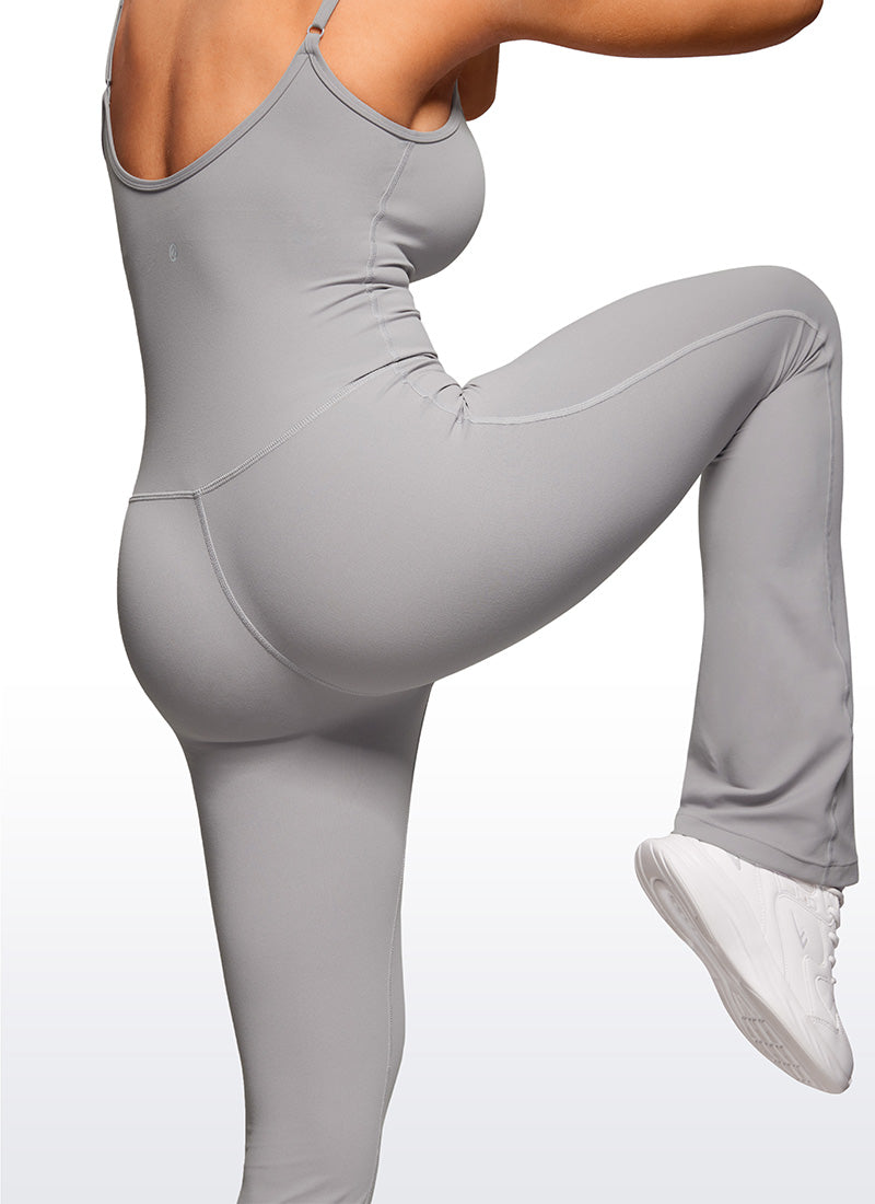CRZ YOGA – אוברולים לנשים ליוגה, בגזרה צמודה ומתרחבת, עם חזייה מובנית, בצבע אפור-שחף