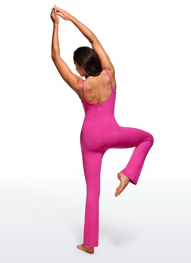 CRZ YOGA – אוברולים לנשים ליוגה, בגזרה צמודה ומתרחבת, עם חזייה מובנית, בצבע סגול היביסקוס
