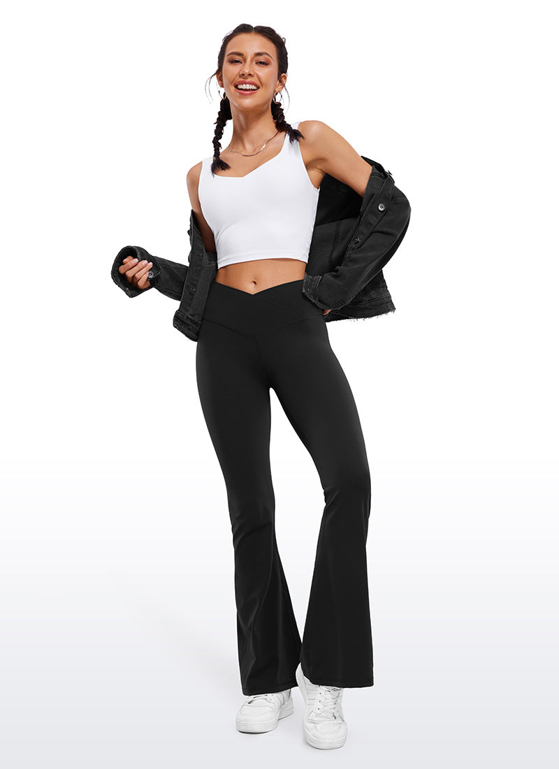 CRZ YOGA Women Butterluxe V Crossover High Waist Flare Leggings 29