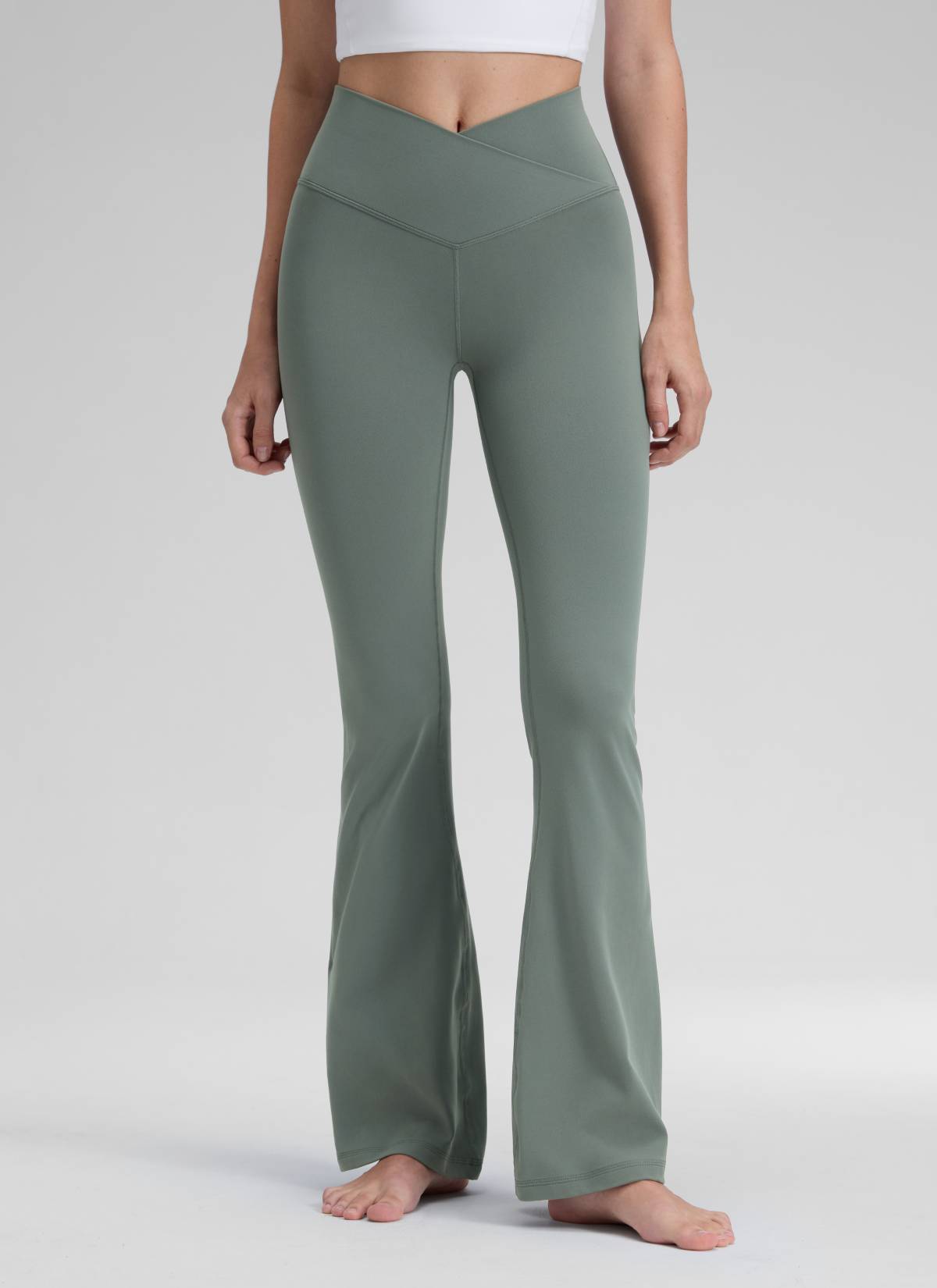 CRZ YOGA Women Butterluxe V Crossover High Waist Flare Leggings 31