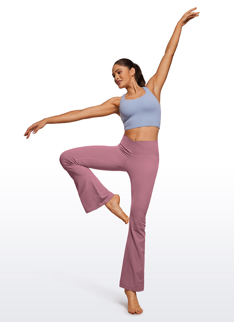 CRZ YOGA – טייץ לנשים Butterluxe , עם חיתוך צולב, מותן גבוהה ורגליים מתרחבות, מידה 31