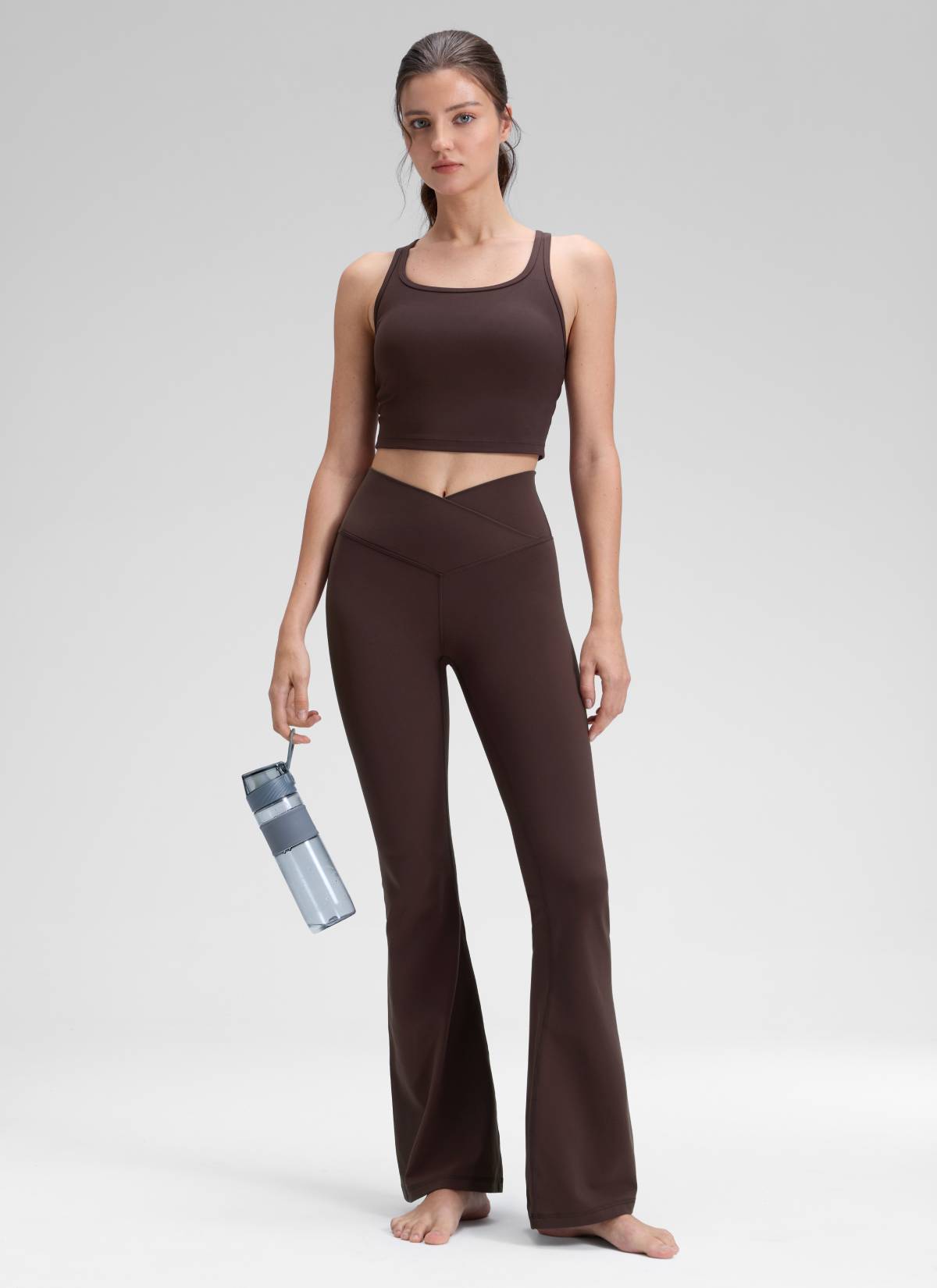 CRZ YOGA Women Butterluxe V Crossover High Waist Flare Leggings 31