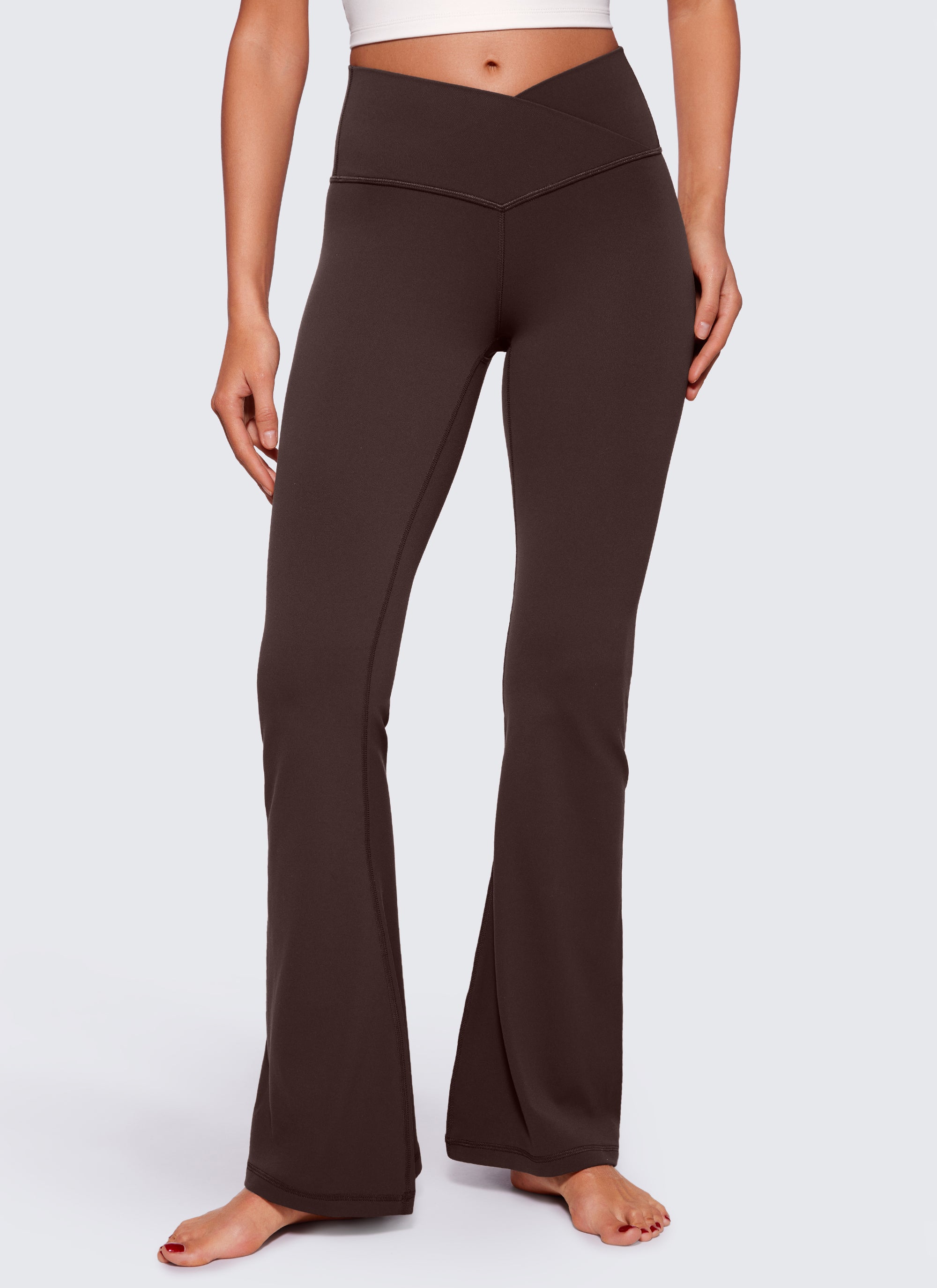 CRZ YOGA Women Butterluxe V Crossover High Waist Flare Leggings 29