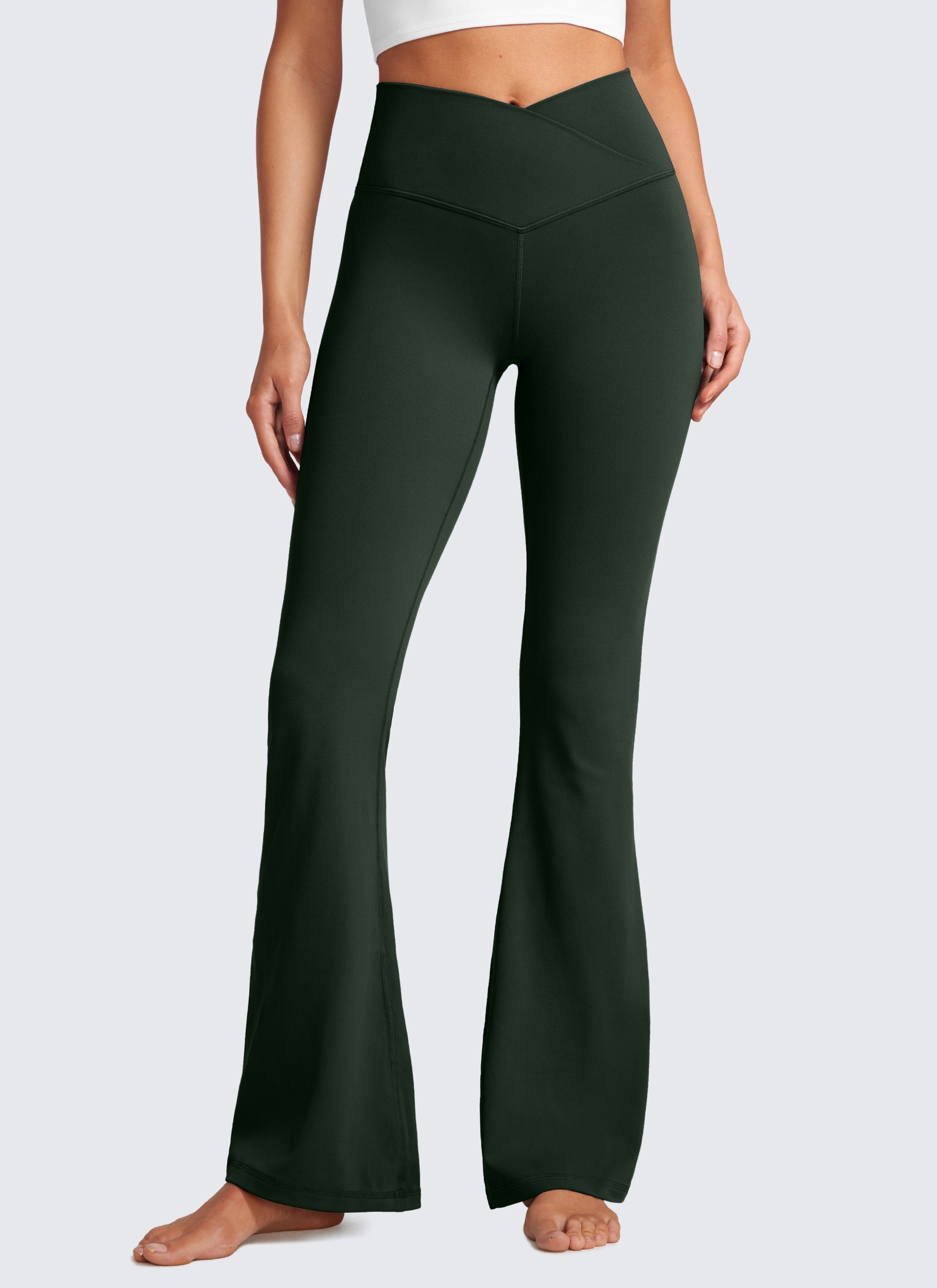 CRZ YOGA Women Butterluxe V Crossover High Waist Flare Leggings 31