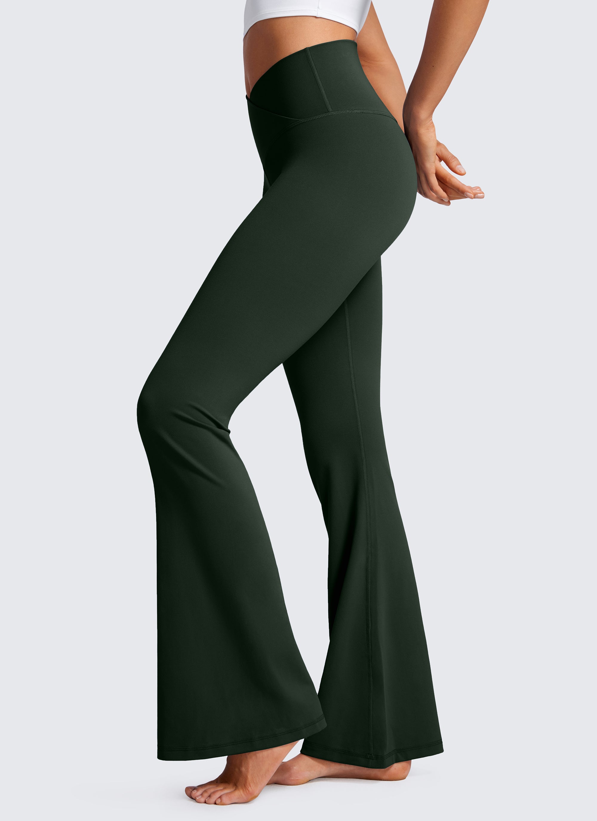 CRZ YOGA Women Butterluxe V Crossover High Waist Flare Leggings 31