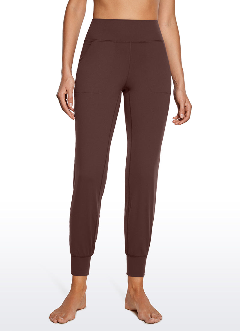 מכנסי ג'וגר Butterluxe בגזרה גבוהה עם כיסים CRZ YOGA לנשים 69 ס"מ, שחור