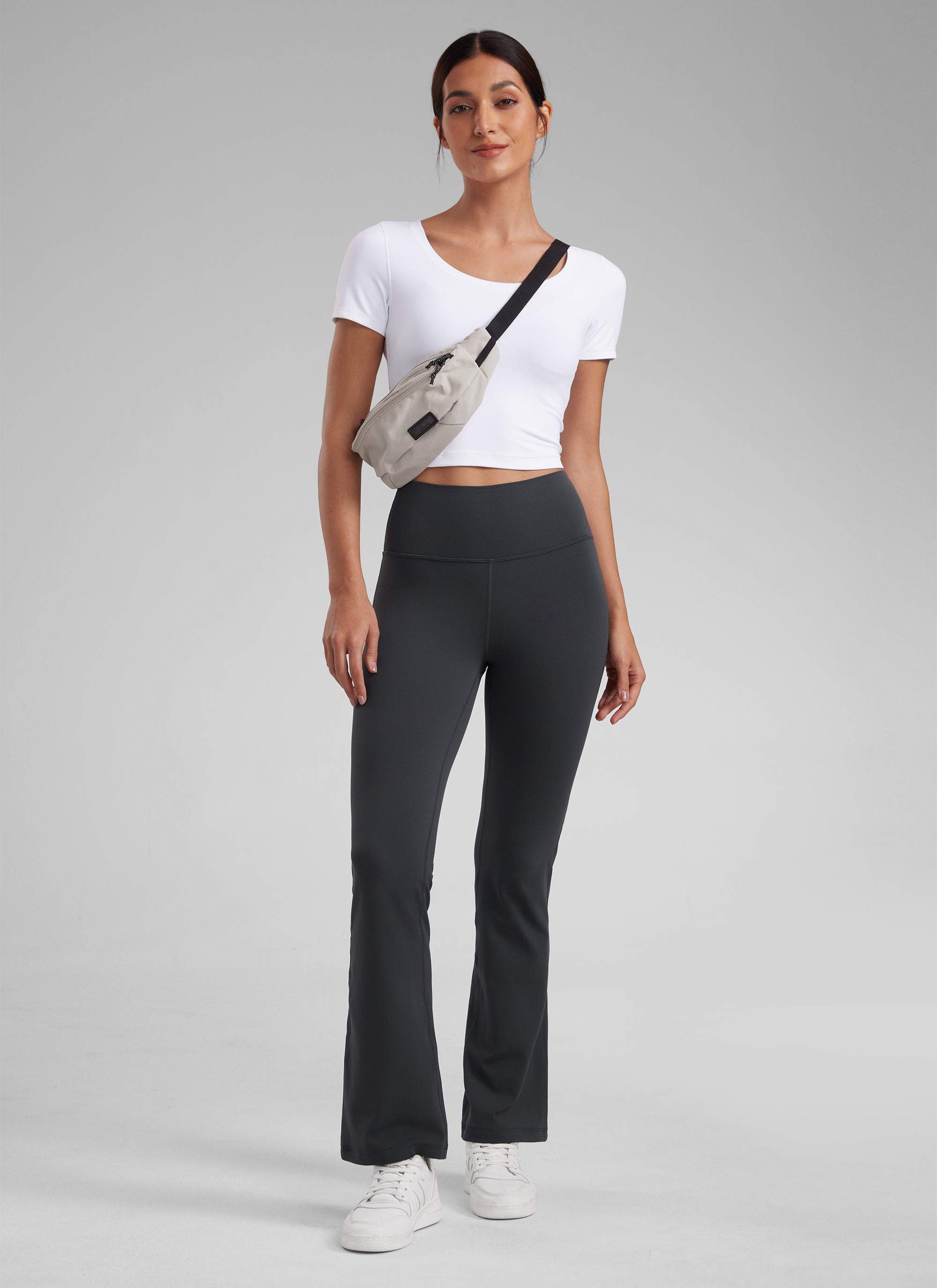 CRZ YOGA Women's Yoga High Waist Butterluxe Flare Pocket Leggings 29