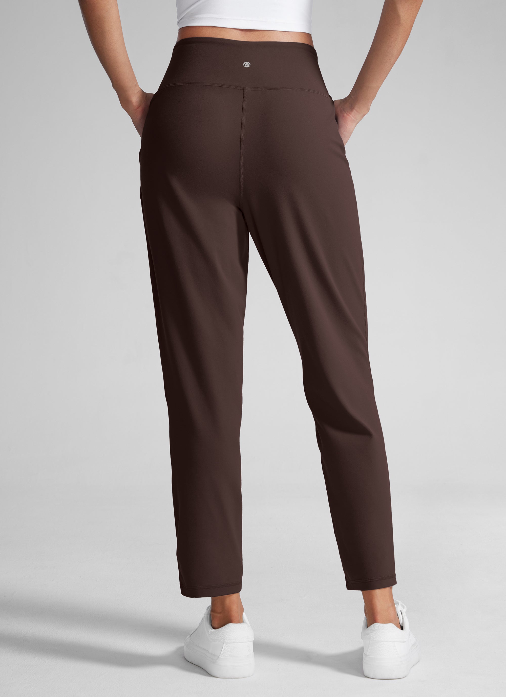 CRZ YOGA Butterlift Women's Casual High Rise Pleated Pants 27'' Hot Fudge Brown