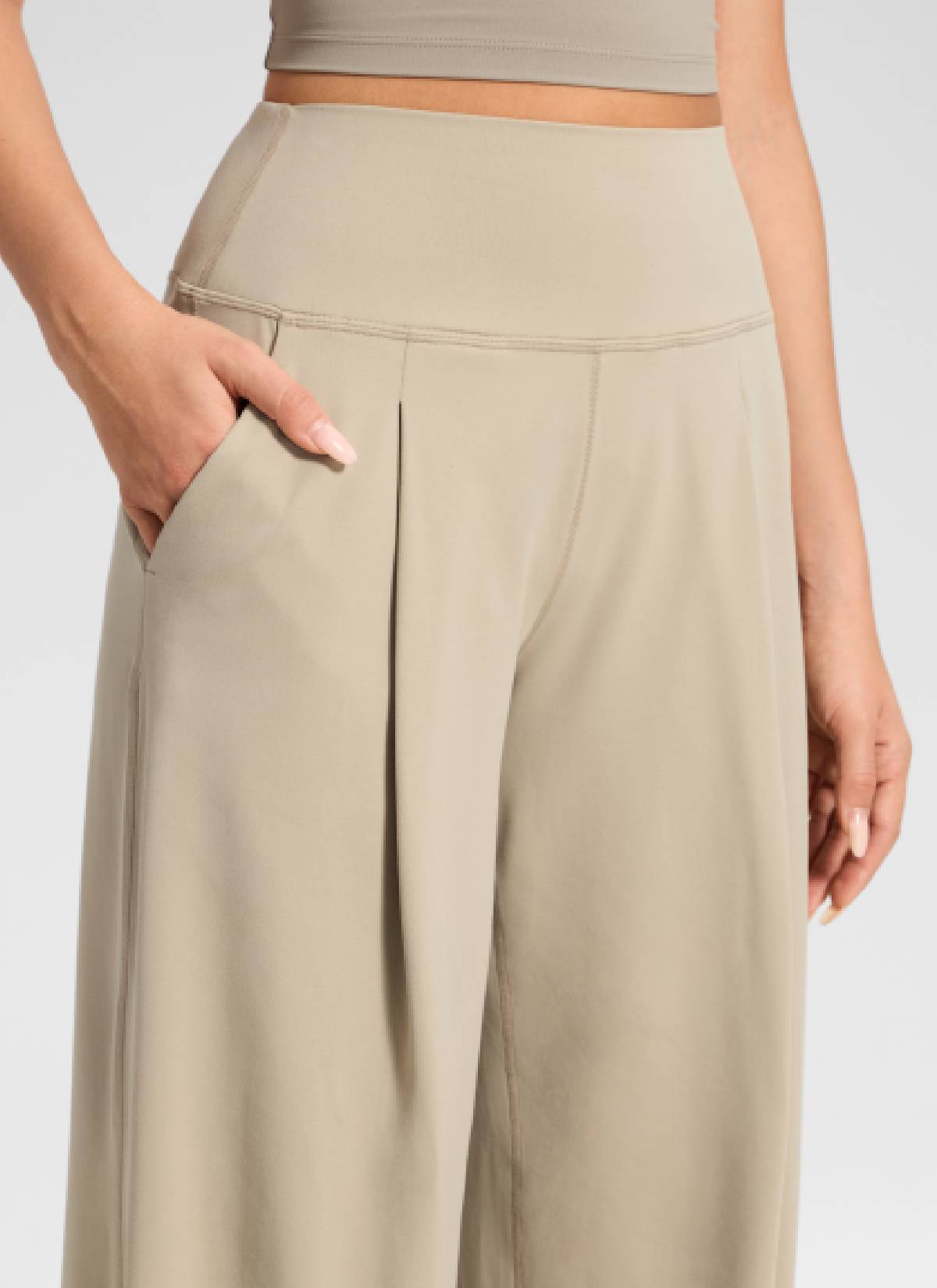 CRZ YOGA Women's Butterluxe Casual High Rise Pocket Wide Leg Pant 30