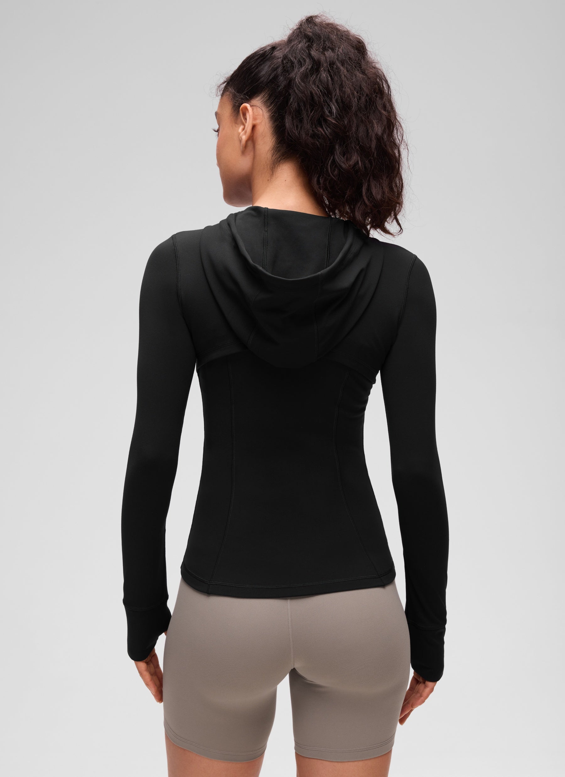 CRZ YOGA Women's Butterluxe Slim Fit Pocket Outerwear Full Zip Hoodies Black