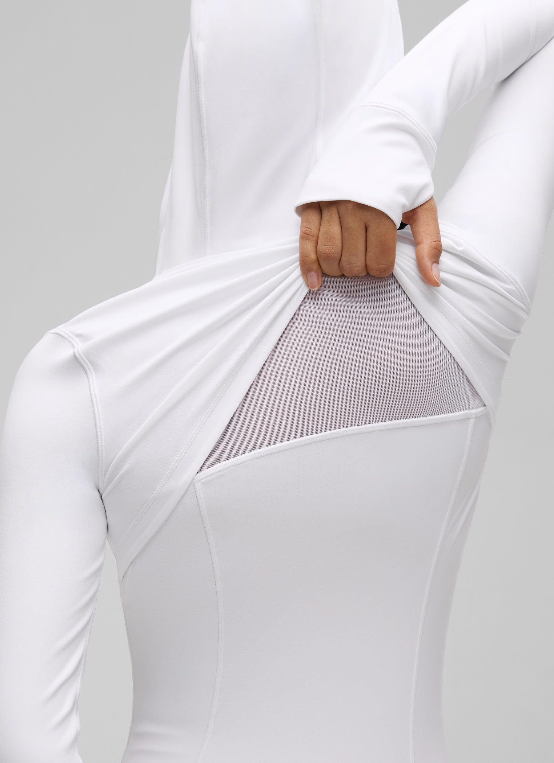 CRZ YOGA Women's Butterluxe Slim Fit Pocket Outerwear Full Zip Hoodies White