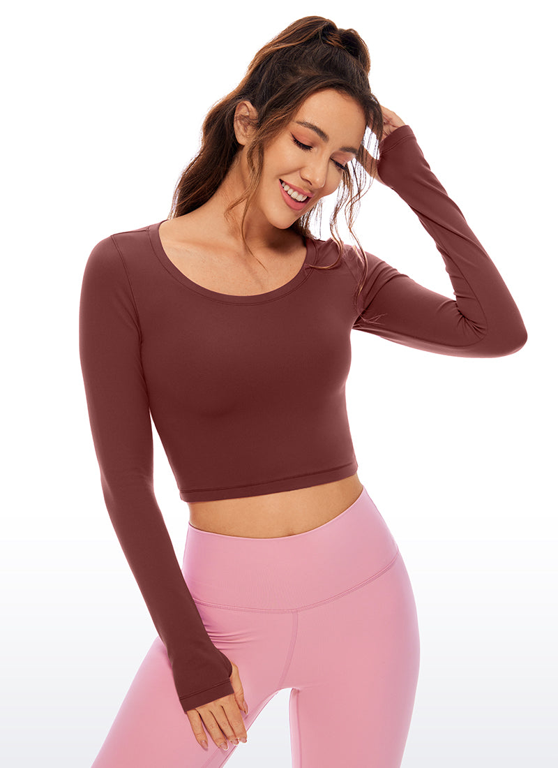 CRZ YOGA Leggings de yoga de manga larga Butterluxe para mujer Noctilucence Red