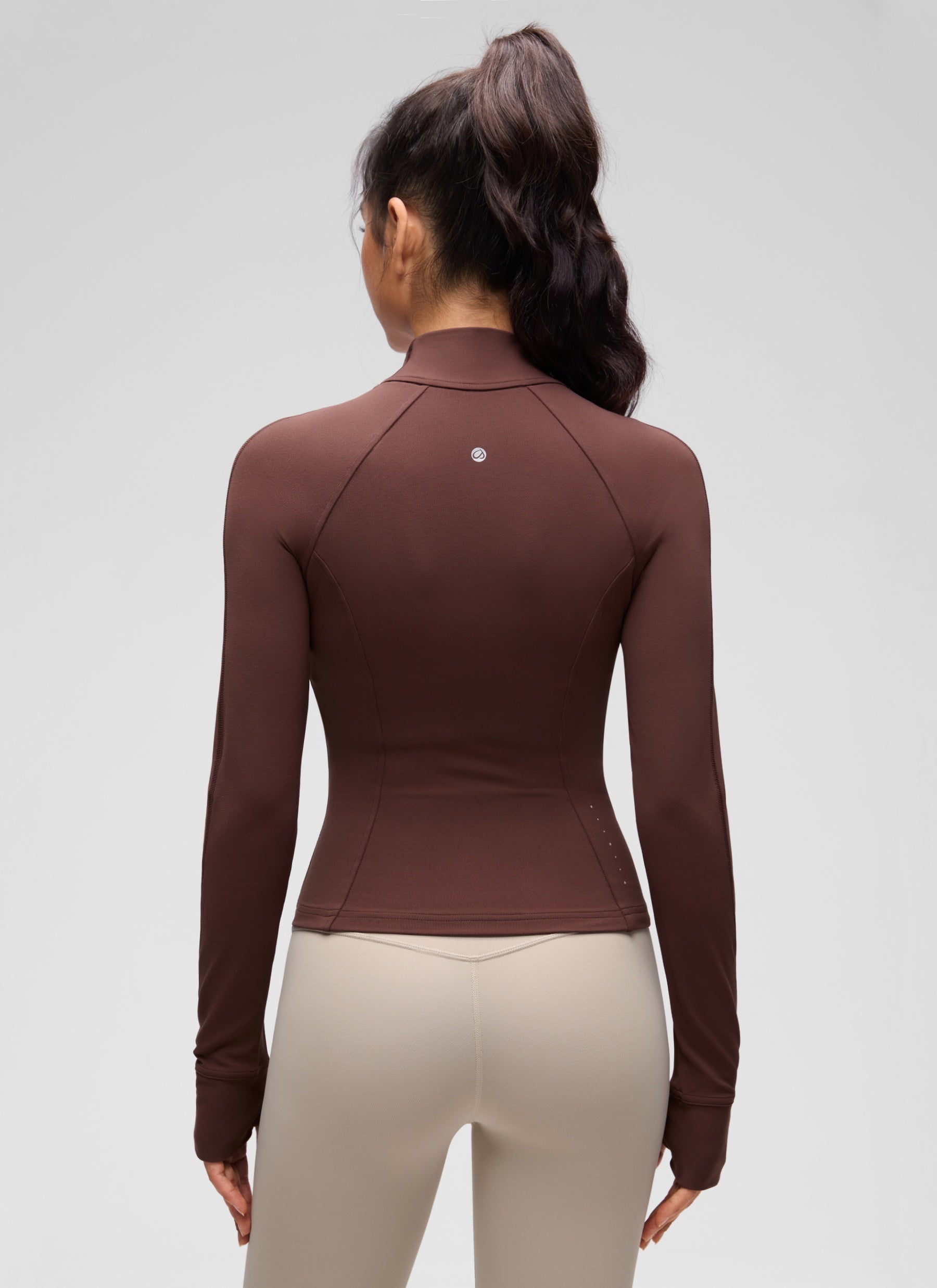 CRZ YOGA Women's Butterluxe Cropped Pocket Outerwear Full Zip Jackets Taupe