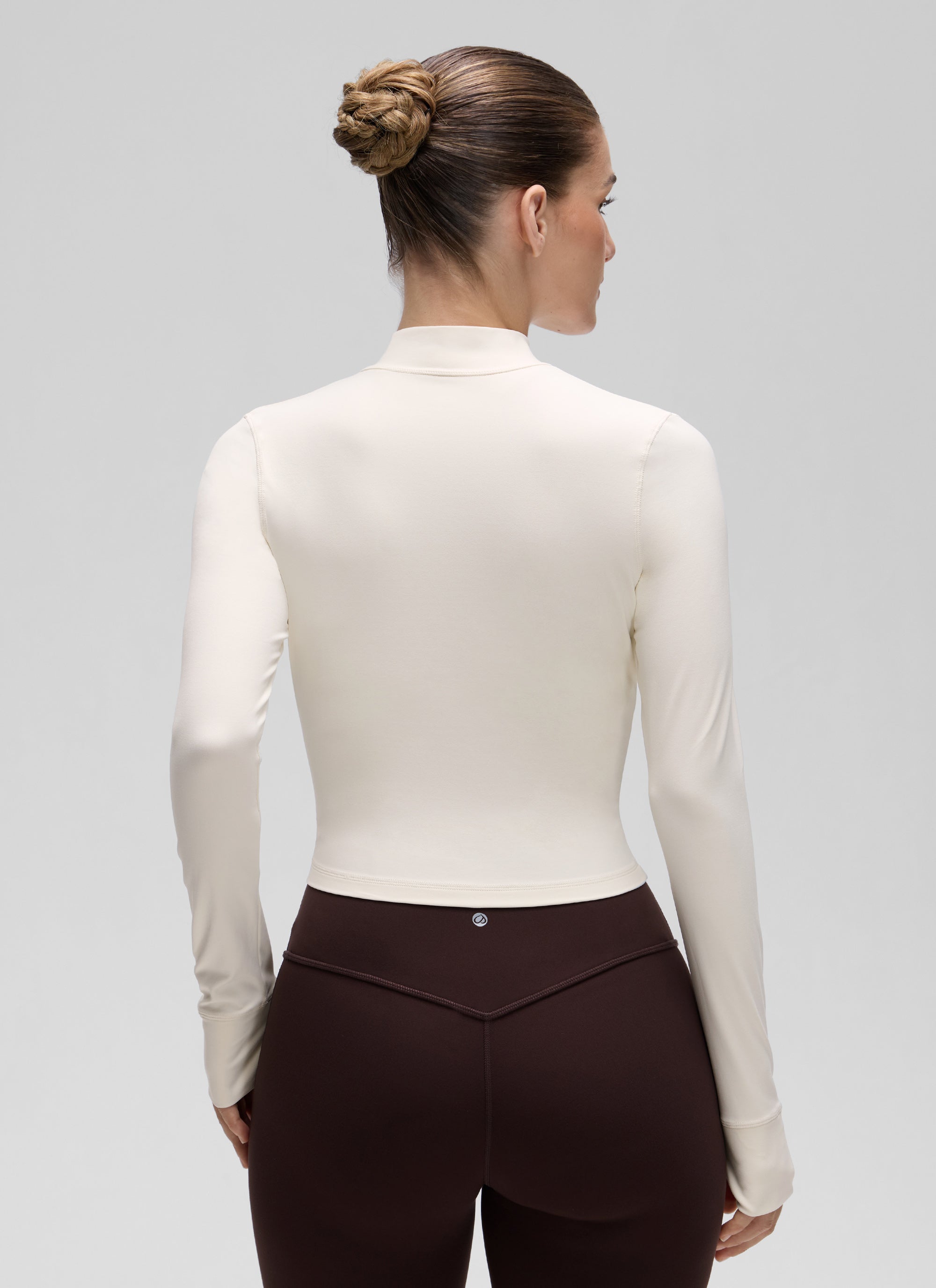 CRZ YOGA – מעילי נשים Butterluxe מסדרת Butterluxe עם רוכסן מלא, בצבע לבן-אפרסק