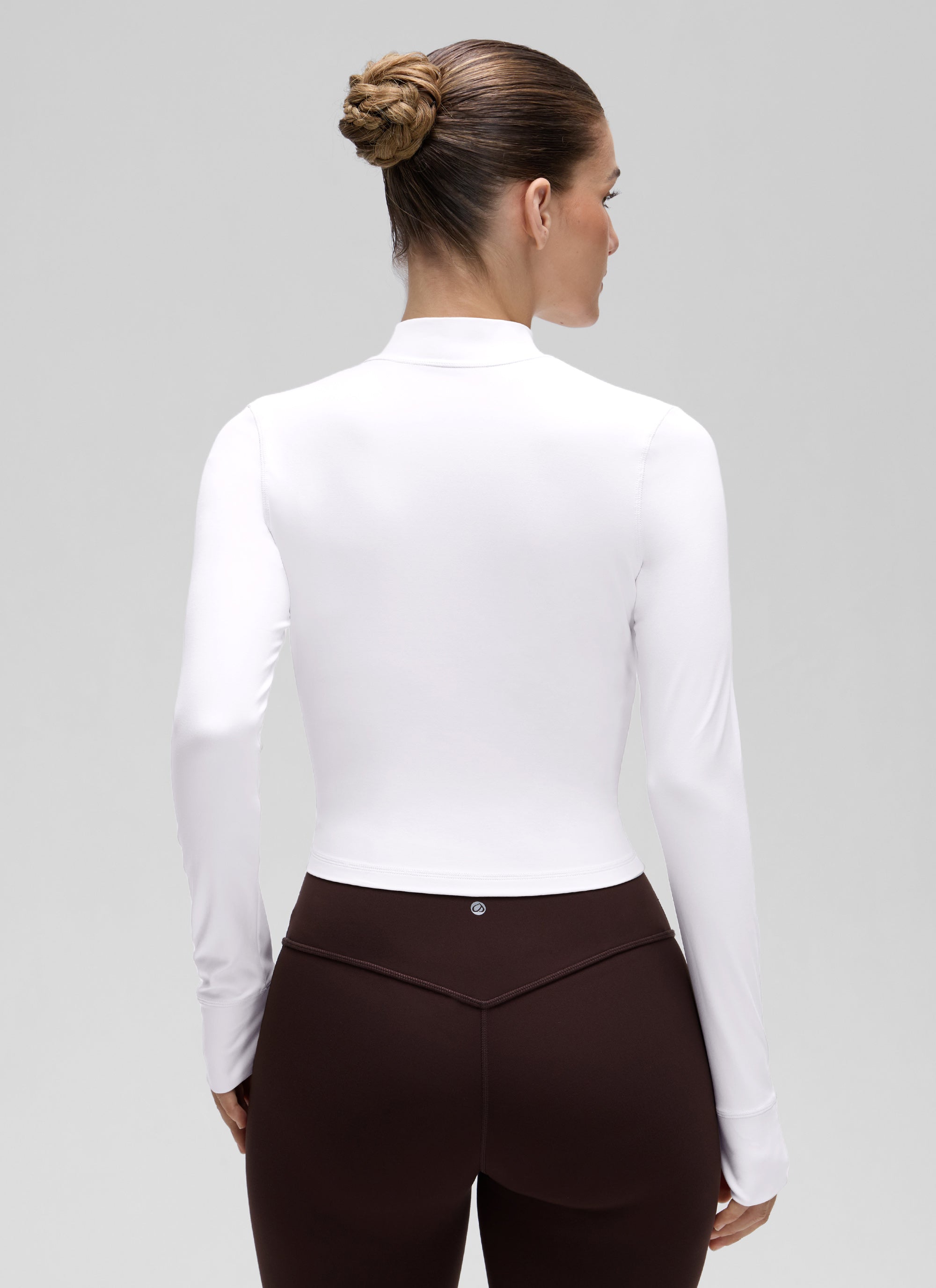 CRZ YOGA – מעילי נשים Butterluxe מדגם Butterluxe עם רוכסן מלא, בצבע לבן