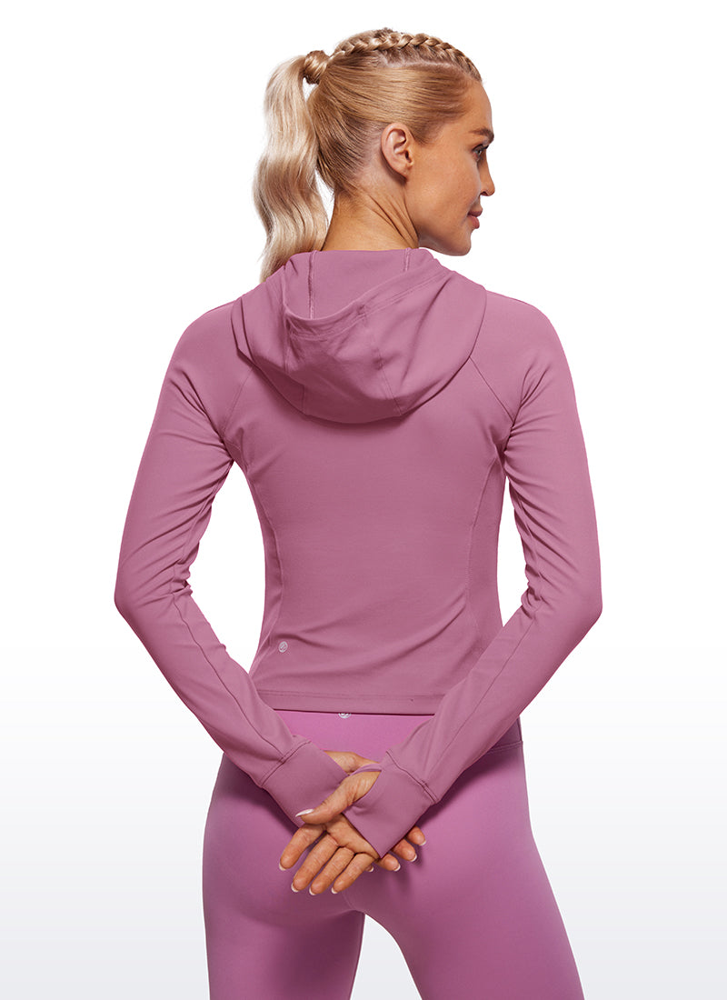 CRZ YOGA – Butterluxe לנשים Butterluxe עם רוכסן מלא, בצבע "אבק קטיפה"
